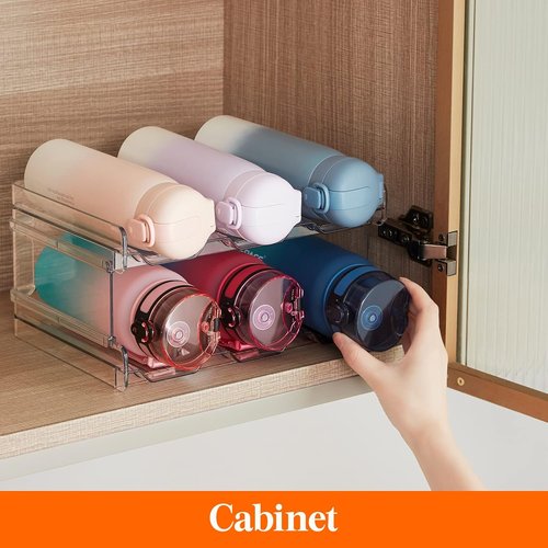 Lifewit Stackable Water Bottle Organizer - Holds 6 Bottles/Tumblers Up to 3.8" Diameter | 28 x 19 x 15 cm