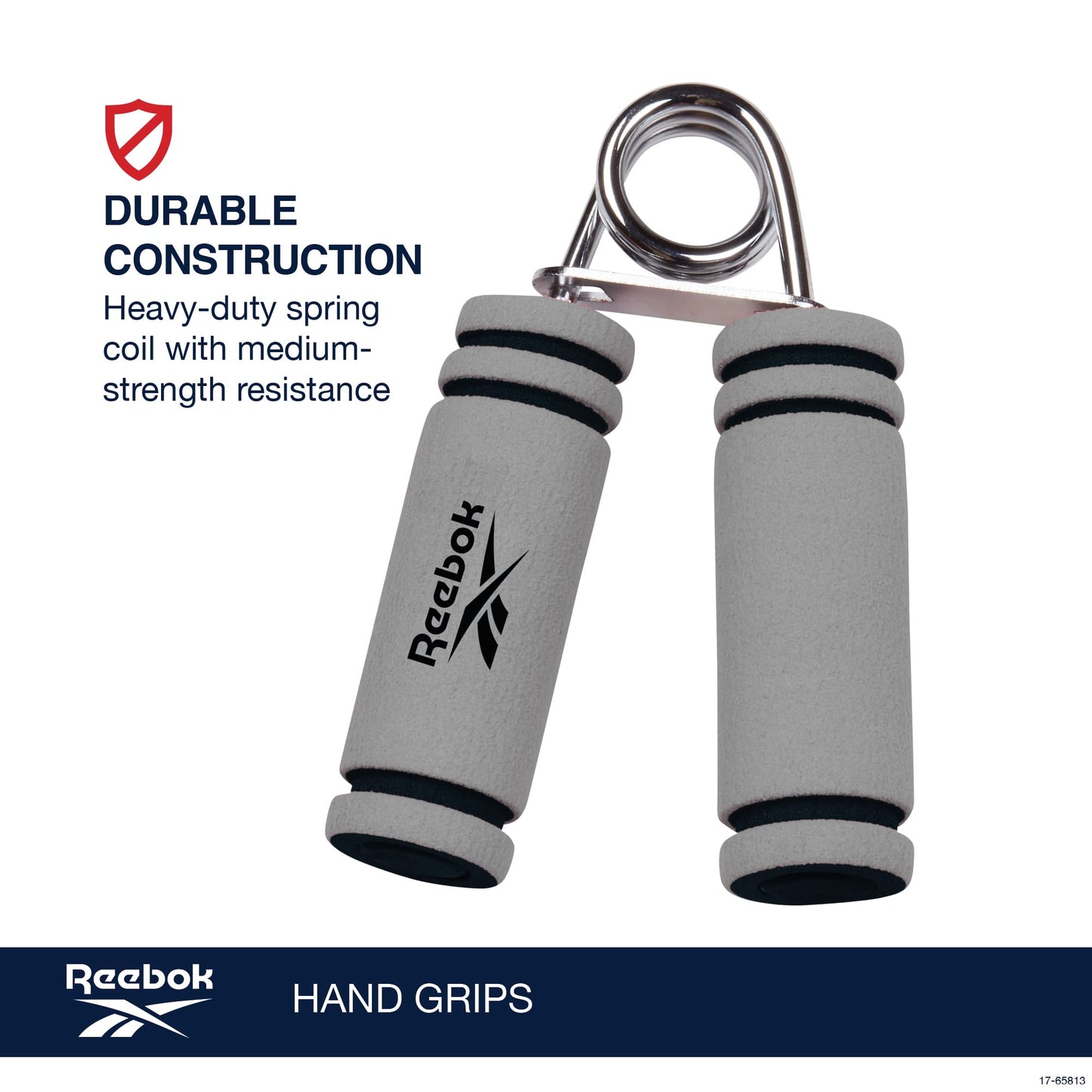 Reebok 2-Pack Hand Grips, Spring Coiled Wrist, Fingers & Forearm Strength Trainer with Soft Foam Handles, Improves Grip Strength, Resistance Hand Gripper for Manual Exercises & Rehab