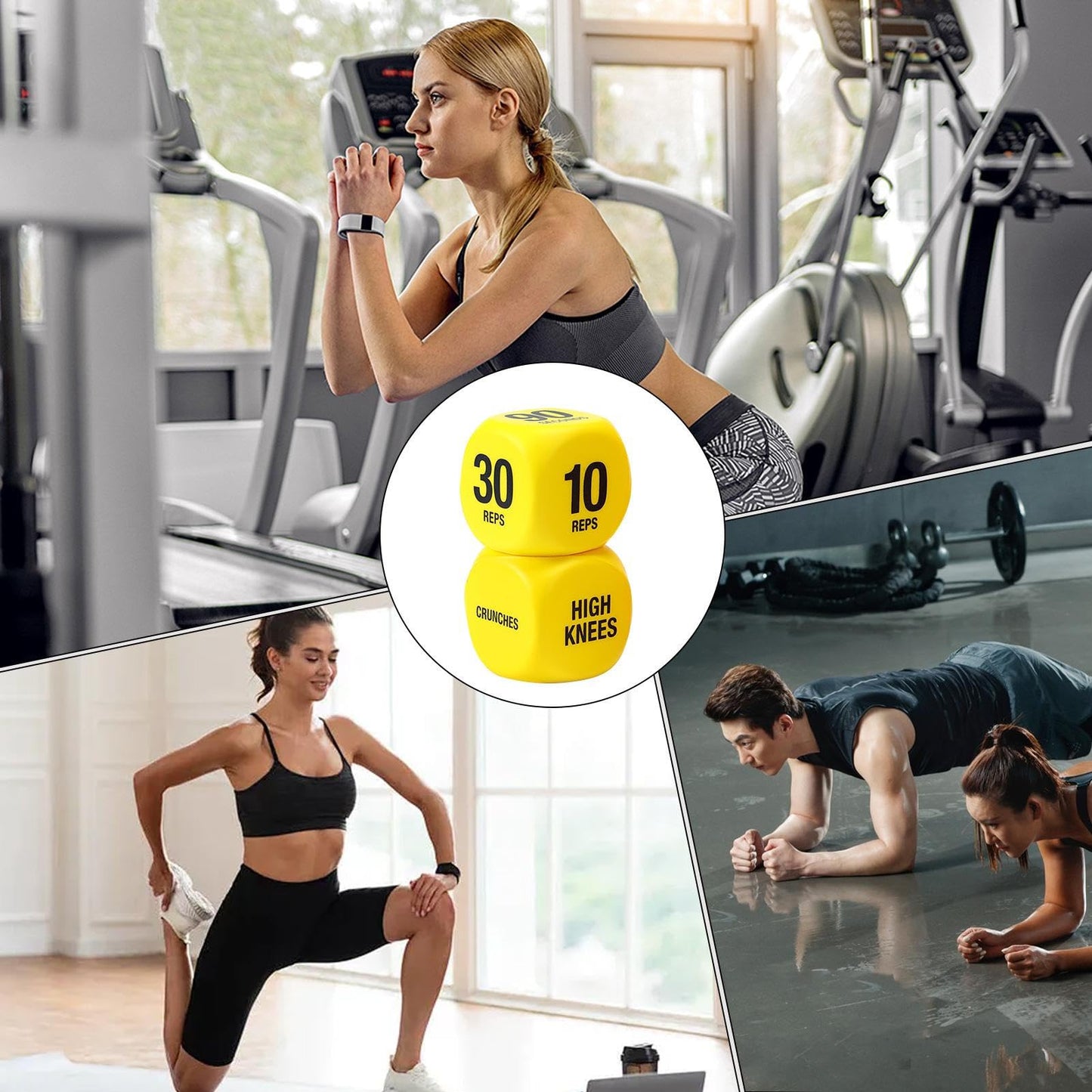 Exercise Dice 2 Pairs 6 Sided Workout Dice for Gym Training Strength Training Equipment Game for Group Fitness Exercise Fun Fitness Equipment