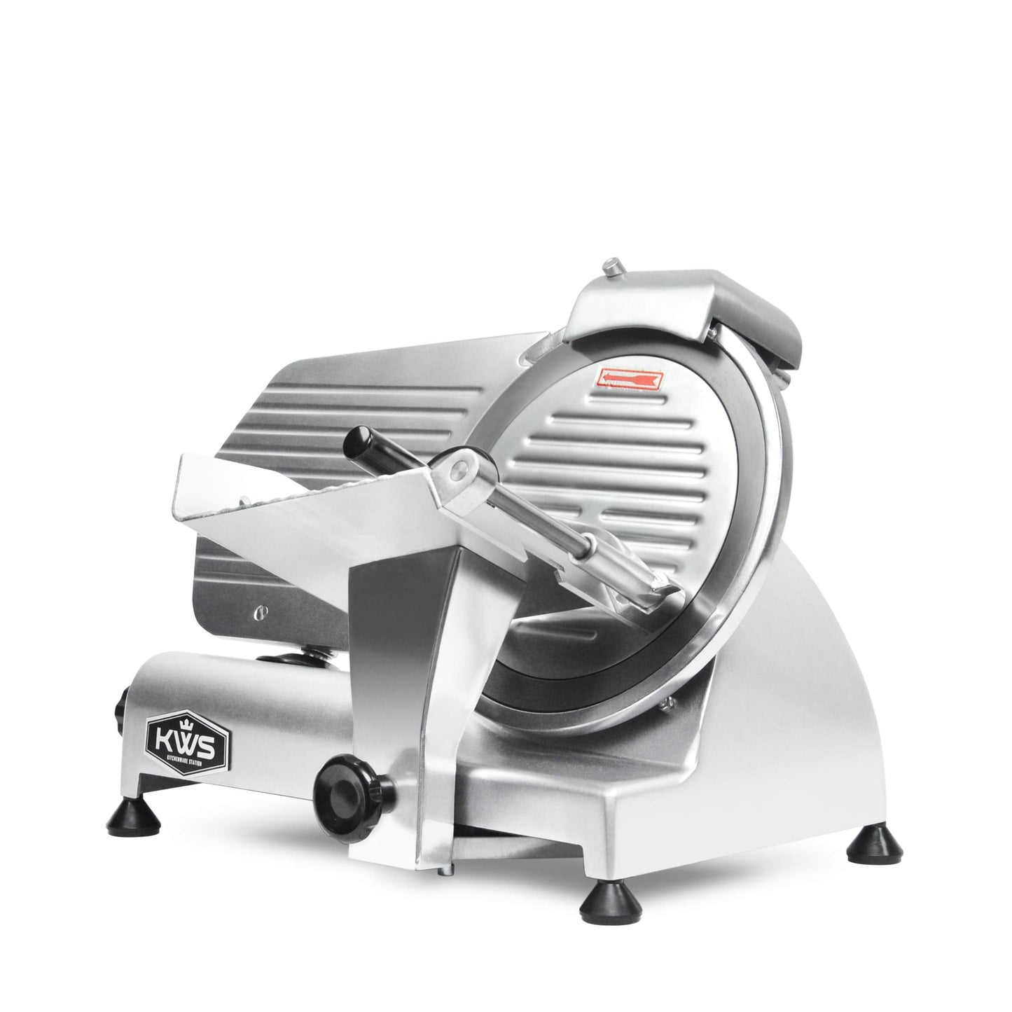KWS 10NS Commercial 10" Electric Meat Slicer, 320W High-Torque Motor, Stainless Steel Blade, Deli-Style Thin Slicing, Built-In Sharpener, Heavy-Duty Aluminum Body for Meat, Cheese & Semi-Frozen Foods