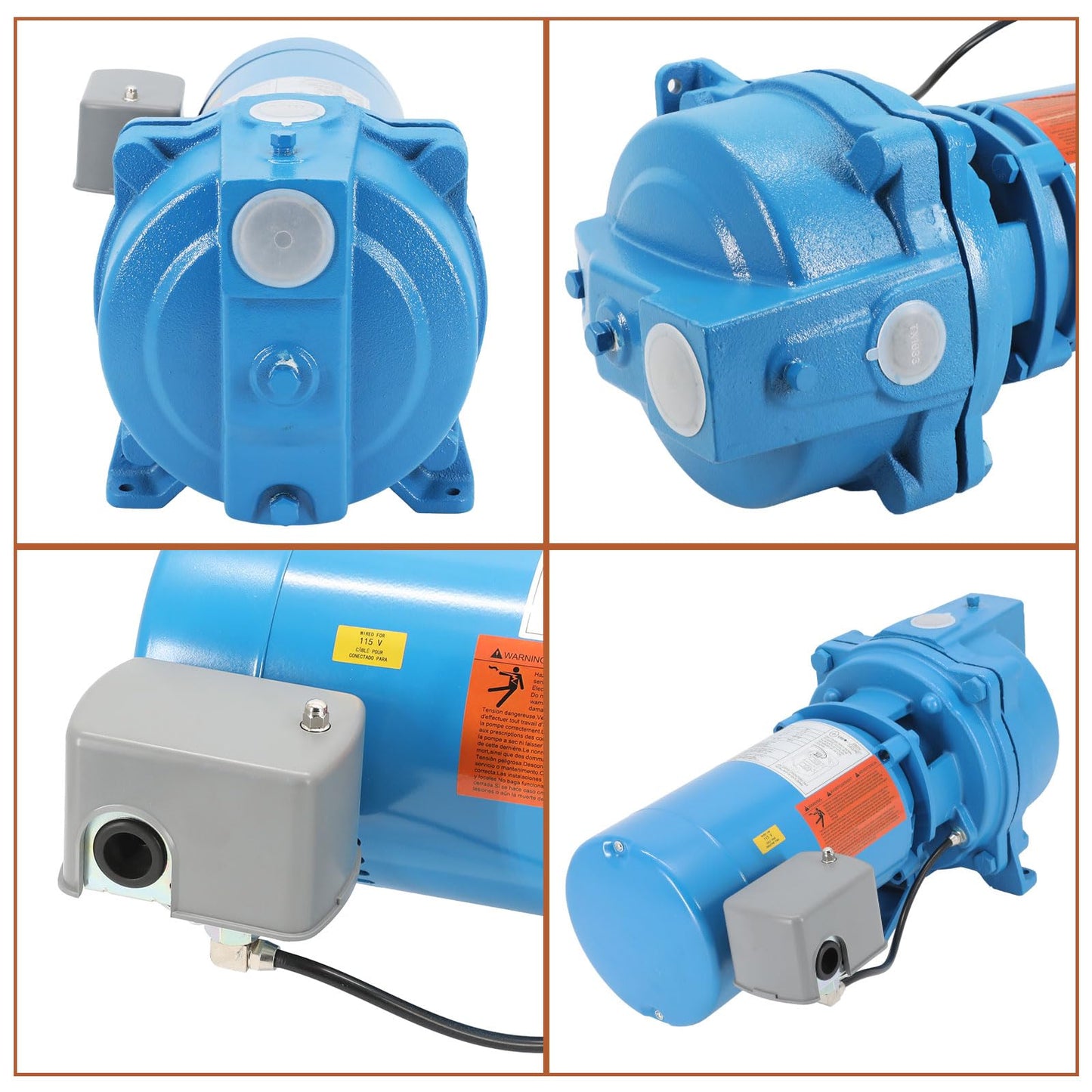 1/2 HP Residential Shallow Well Jet Pump, Heavy-Duty Cast Iron Self-Priming Water Pump for Home Water Supply & Garden Irrigation,115V