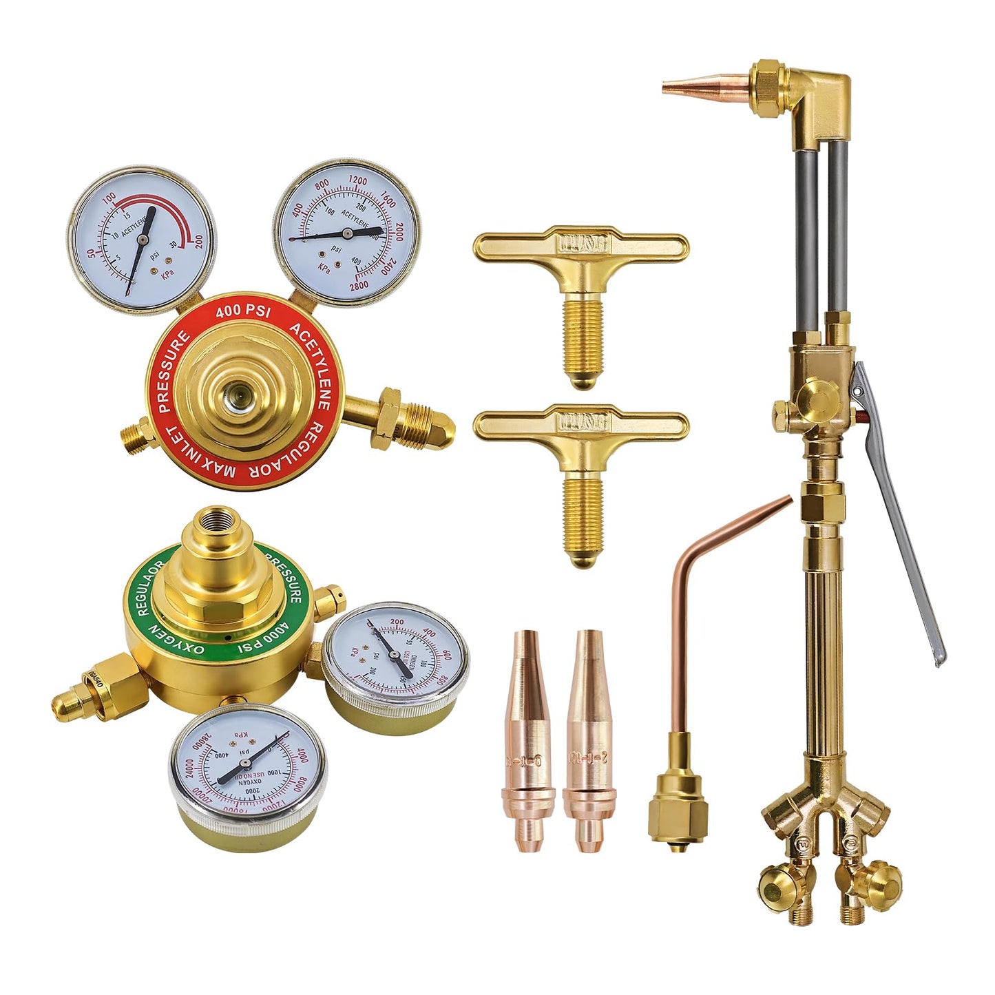 Tanqcheny 0384-0807 Journeyman 450 SR Series Cutting System Kit Including SR460-510 Gas Regulator, 315F Torch Handle, CA2460 Cutting Attachment, Cutting tips, Welding Nozzle