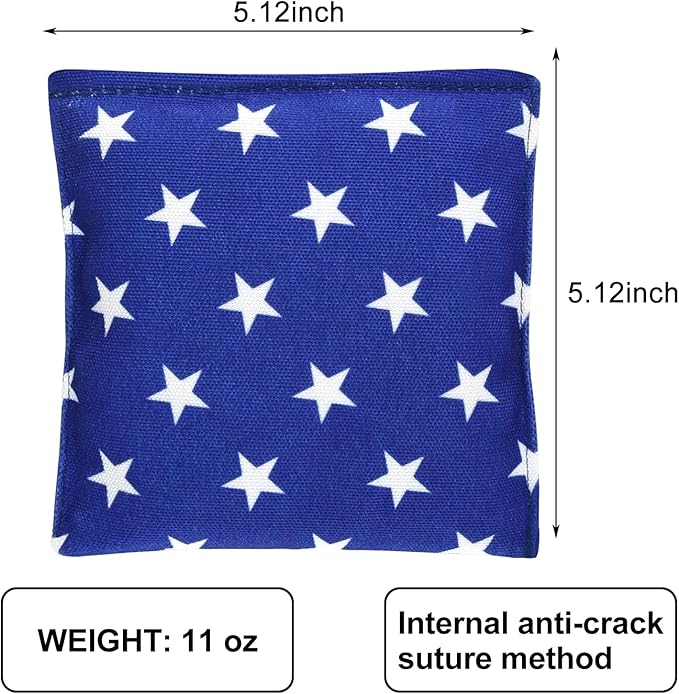 Set of 8 Regulation Cornhole Bags Double Sided, Weather Resistant Bean Bags for Cornhole Toss Game, Corn Hole Beans Bags with Tote Bag