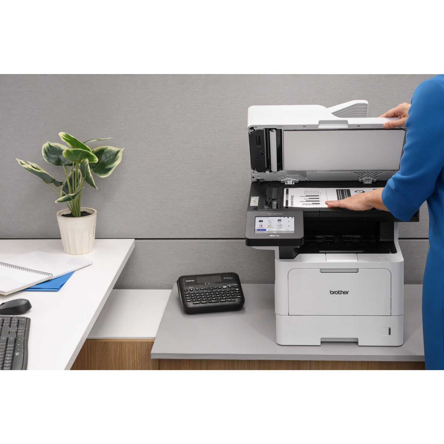 Brother Professional Laser Printer All-in-One with Scanner and Copier, High-Speed 50 ppm Monochrome Printing, Wireless Network Ready, Dual-Band WiFi, Auto 2-Sided Print (MFC-L5915DW)