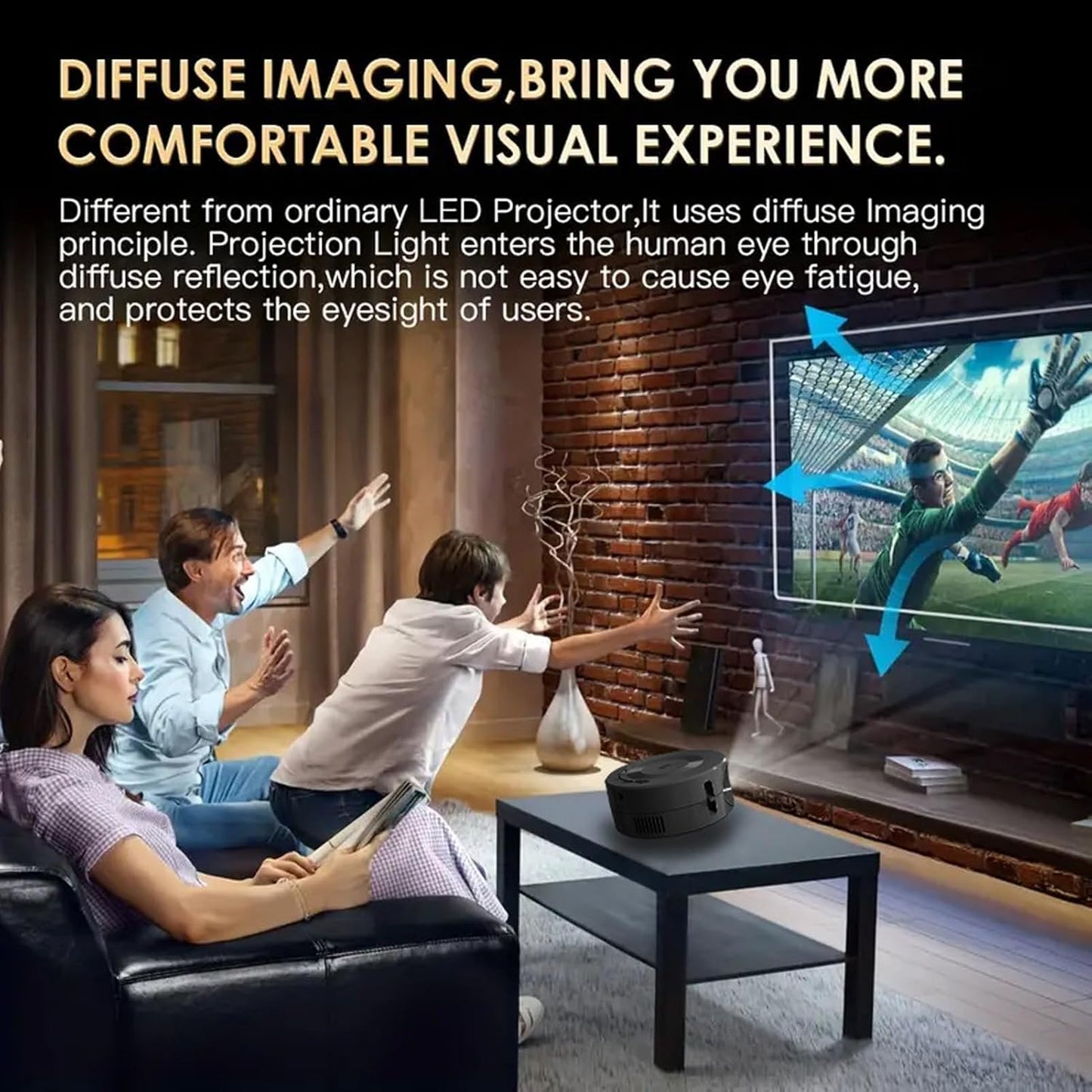 Ejoyous 1080p Mini Projector, Portable Small Video Projector Home Theater LED Movie Projector with Same Screen Function