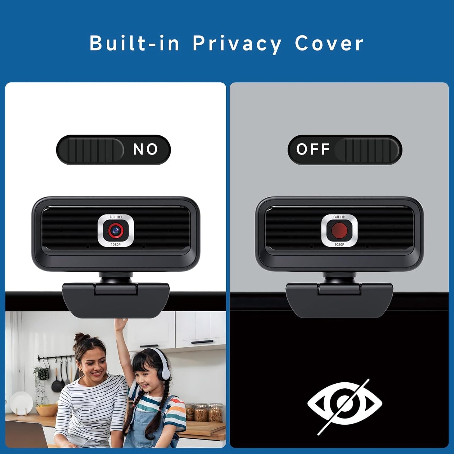 Combess 1080P 2 Webcam for PC, Computer Camera for Desktop, Webcam with Tripod,USB Web Cam, Noise Reduction Mics