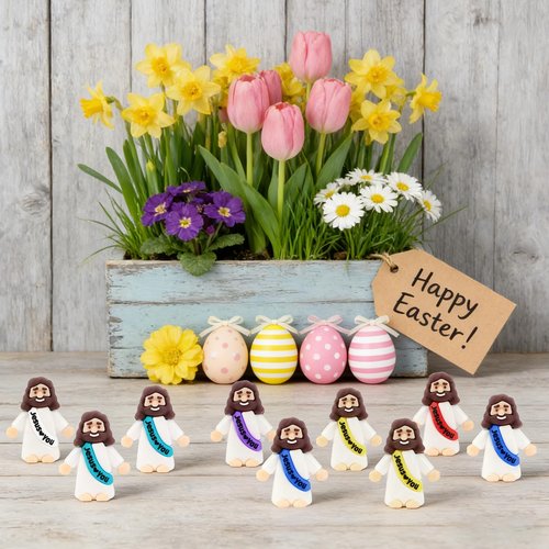 54 Pack Little Jesus Figurines in Bulk, Pocket Jesus Loves You, Jesus Small Figures, Little Tiny Jesus Figures for Church Christmas Party Favors Baptism Gifts Religious Gifts for Easter Egg Stuffers