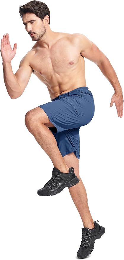 MAGCOMSEN Men's Hiking Cargo Shorts Quick Dry Lightweight 9" Golf Shorts Summer Casual Work Outdoor with 5 Zipper Pockets