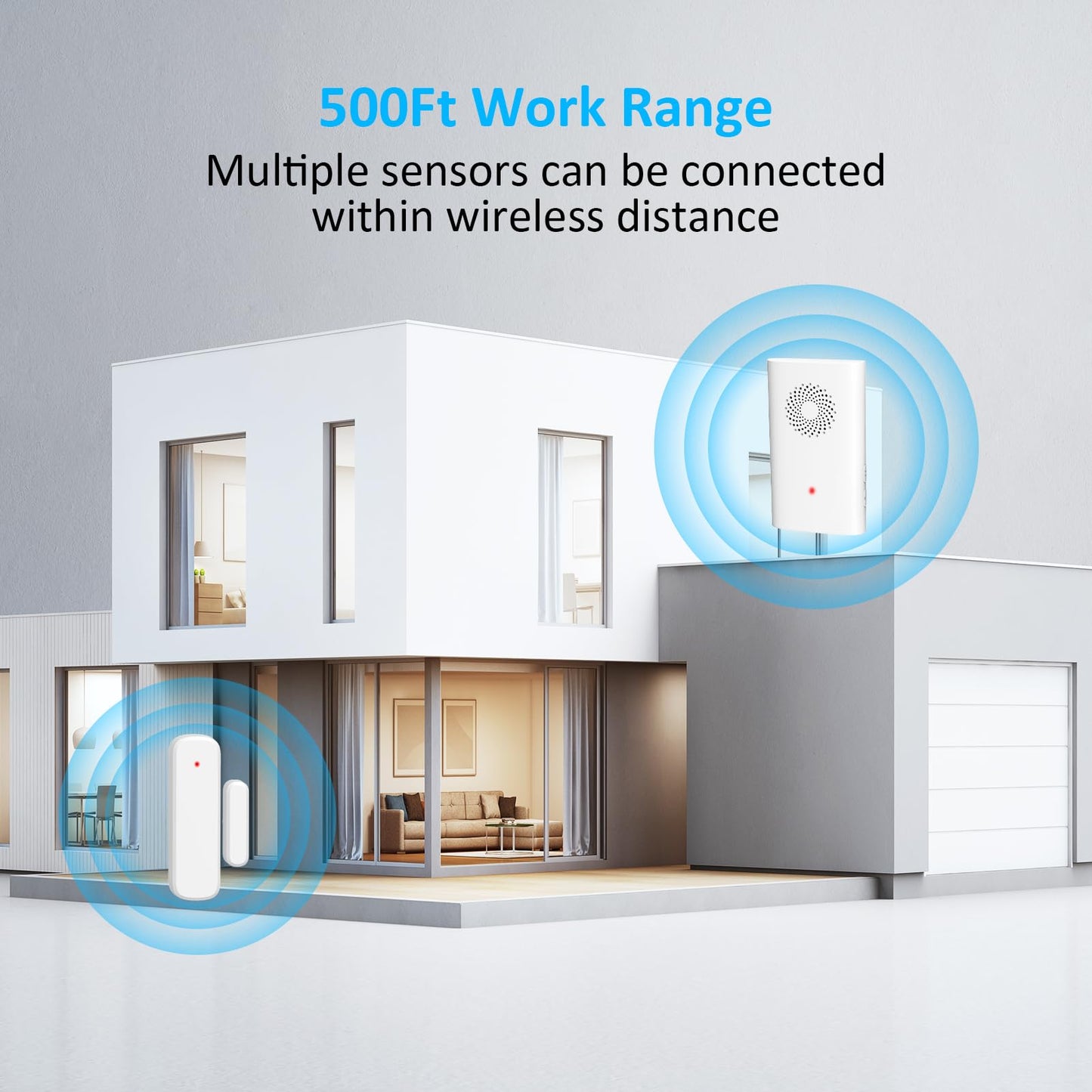 Wireless Door Chime for Business Entering, Door Open Alarm for Kid/Toddler Home Safety (500ft Range 51 Ringer) Door Dinger Buzzer Alert, 2 Receivers +1 Sensor