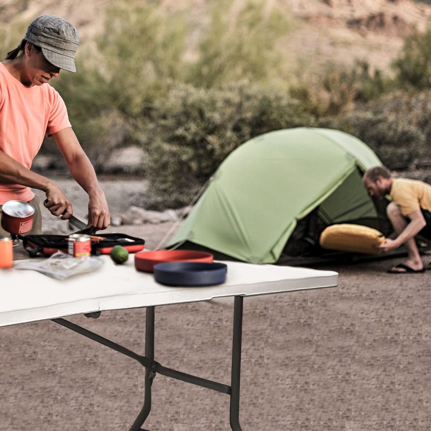 Skiennix 5 FT Plastic Folding Table - Portable Dining & Picnic Table for Small Spaces | Indoor/Outdoor Use