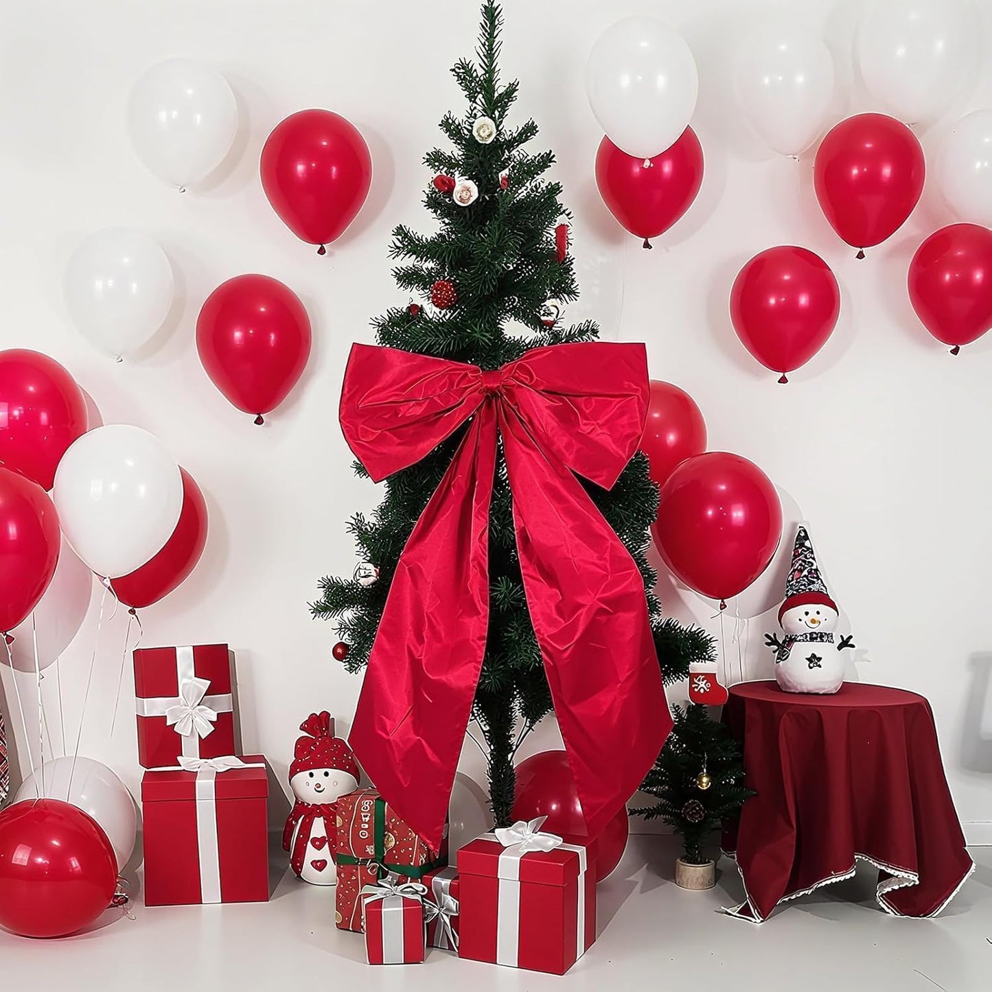 Red Bow Decor | 2 Pack Large & Small Coquette Wall Backdrop for Valentine's Day & Weddings