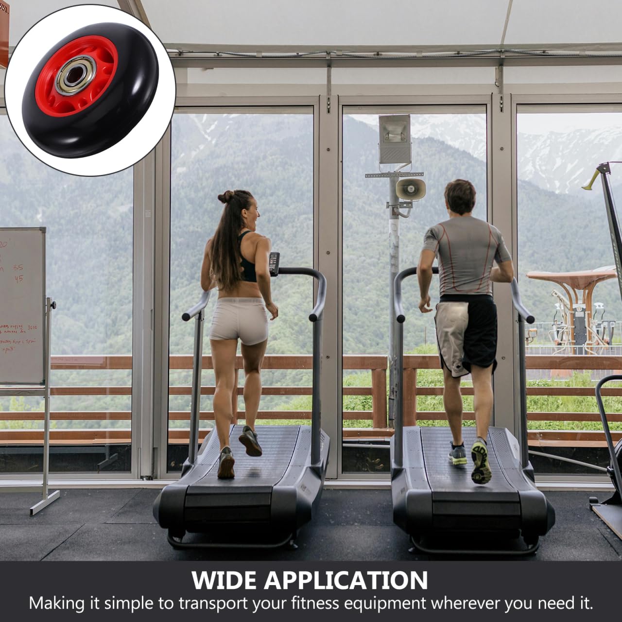 HONITANO 4Pcs Fitness Roller Wheels for Gym Equipment Plastic Pulley Replacement for Treadmills Stationary Bikes Smooth Swivel Exercise Rollers for Home Workout Machines