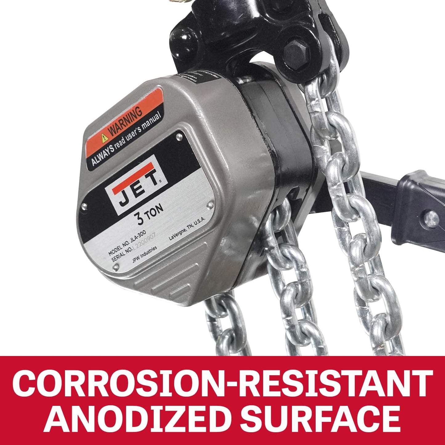 JET 3-Ton Compact Lever Hoist, 20' Lift (JLA-300-20)