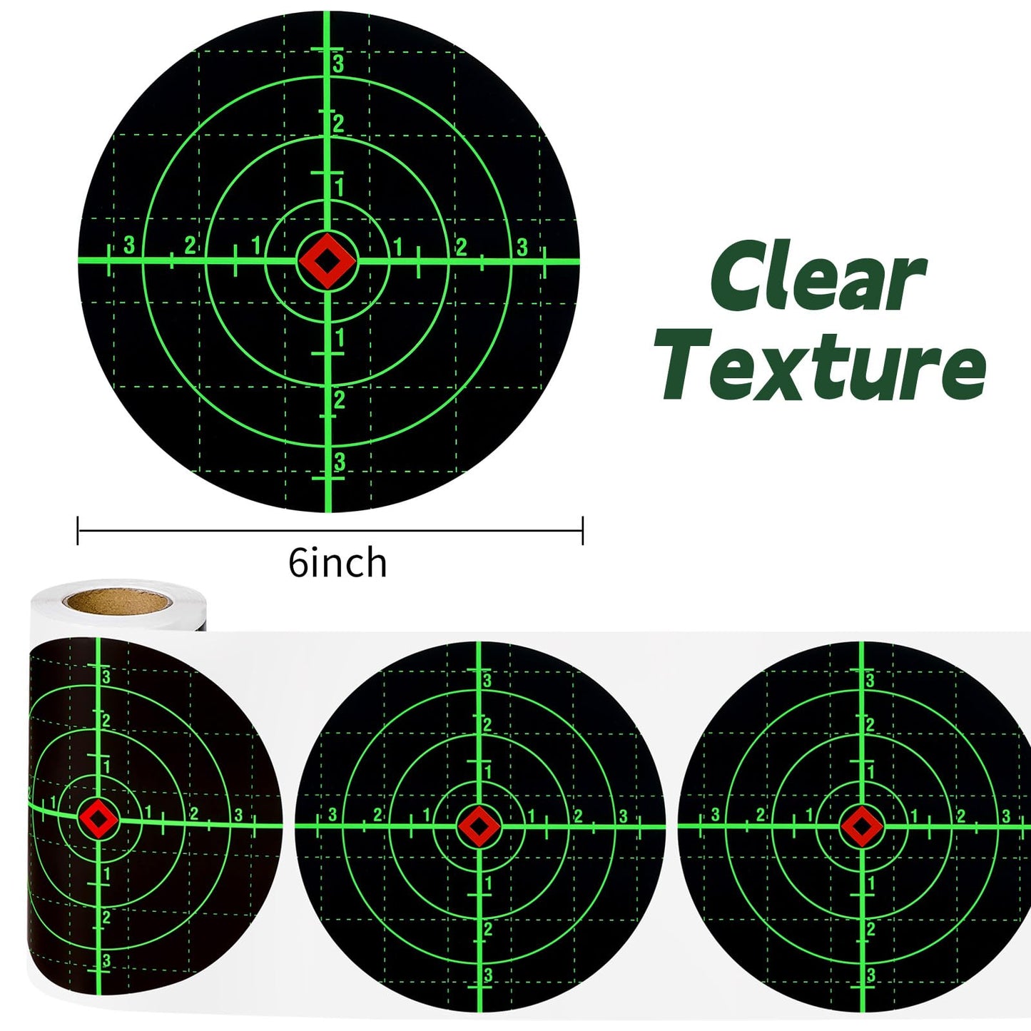 Shooting Targets, 6" Splatter Targets Stickers 100 Pack Self Adhesive Paper Target for Shooting Range Reactive Fluorescent Yellow Gun Target for Shooting Practice, Crosshairs