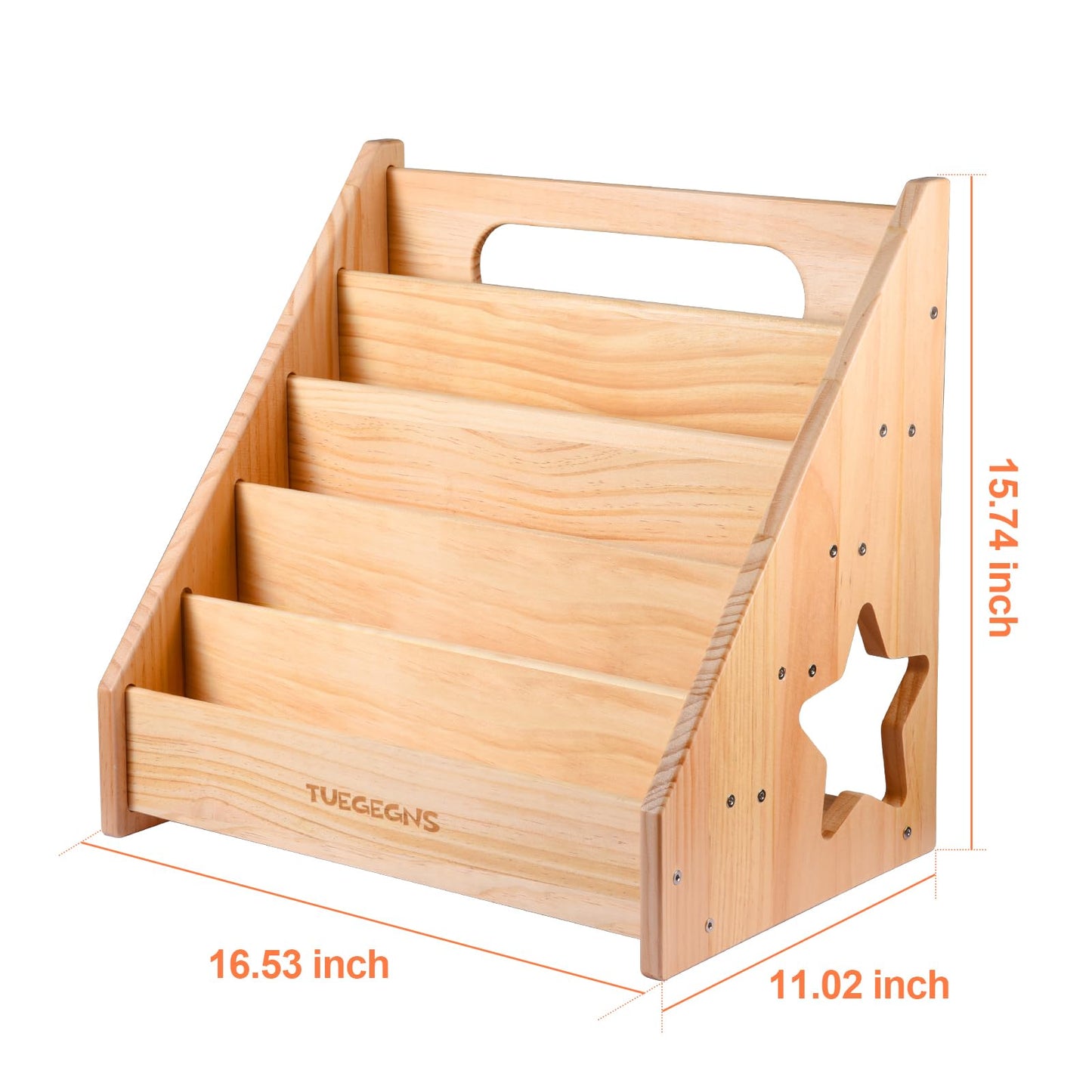 TUEGEGNS Montessori Bookshelf,Toddler Bookshelf for Kids,Organize Your Little One's Reading Adventure with Our Bookshelf - Perfect for Kids!(Wood)