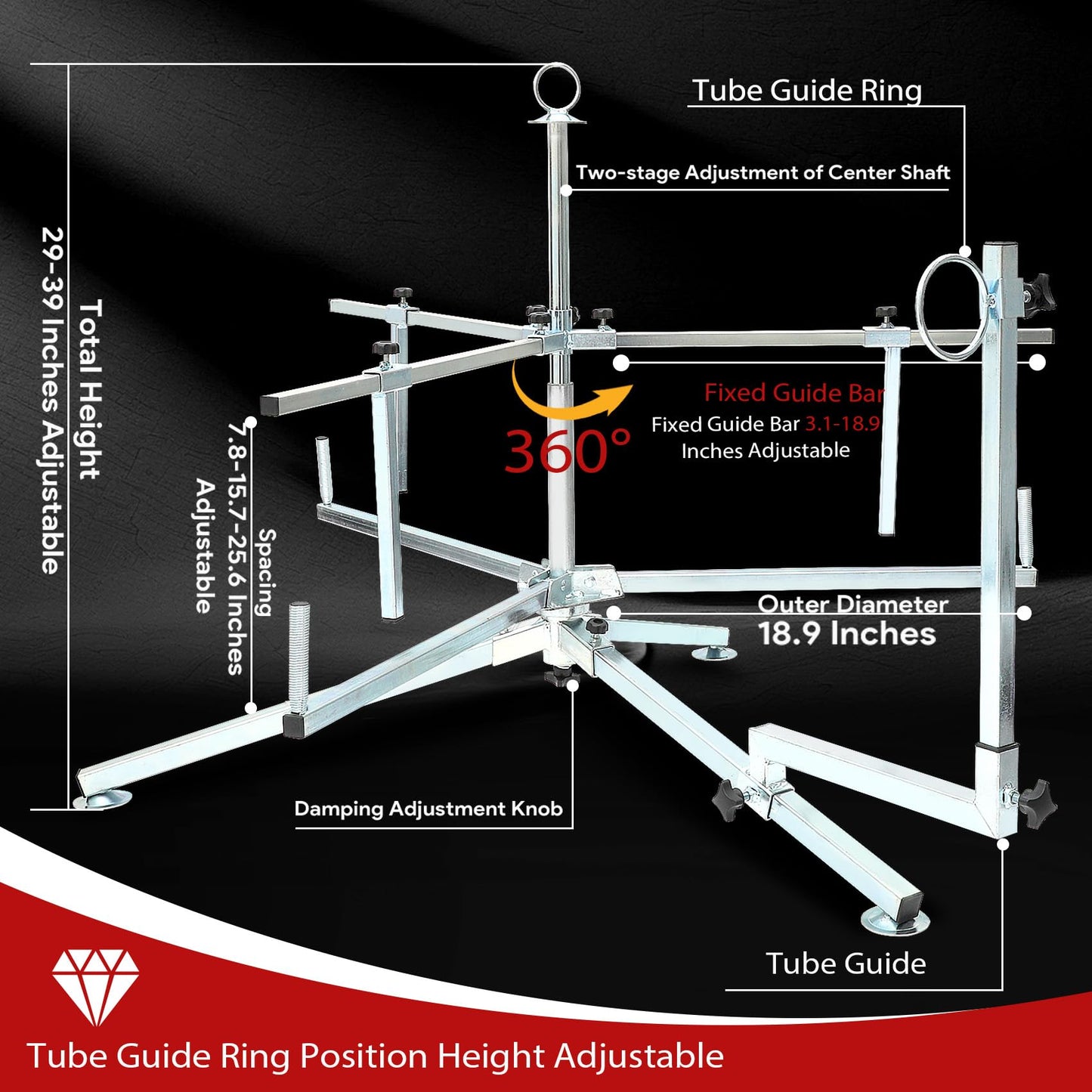 Anrain Pex Tube Uncoiler for 3/8'' to 1'' Pex Tubing, Maximum Load 330 Pounds, Iron Material, Silver Color, Industrial Tubing, Hardware Tubing, Radiant Potable Water Applications