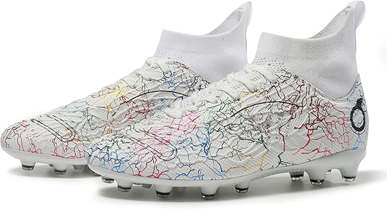 Men's Soccer Shoes High-Top Soccer Cleats Outdoor Breathable Athletic Professional Spikes Youth Boys Football Shoes Unisex