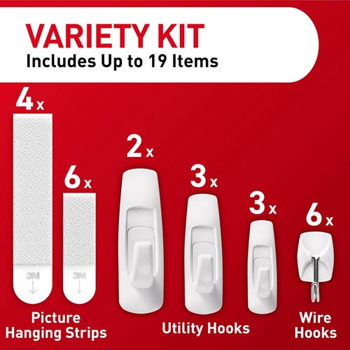 Command Variety Pack - 10 Pairs Picture Hanging Strips & 14 Hooks for Damage-Free Christmas Decor