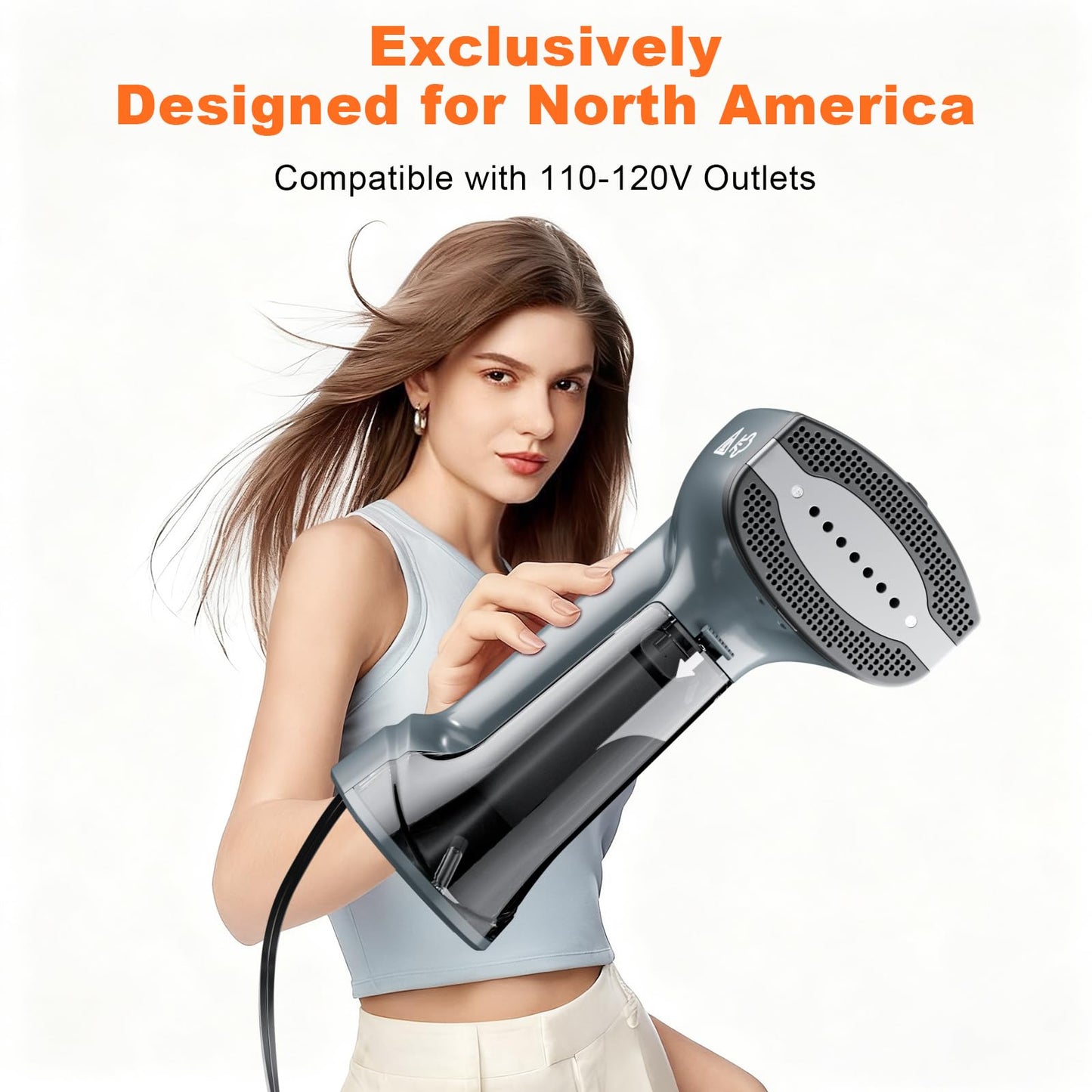 GHORA Vacuum Steamer for Clothes, 3500Pa Strong Suction Handheld Garment Steamer, Portable Travel Steamer & Iron Dual-Mode (110-120V)