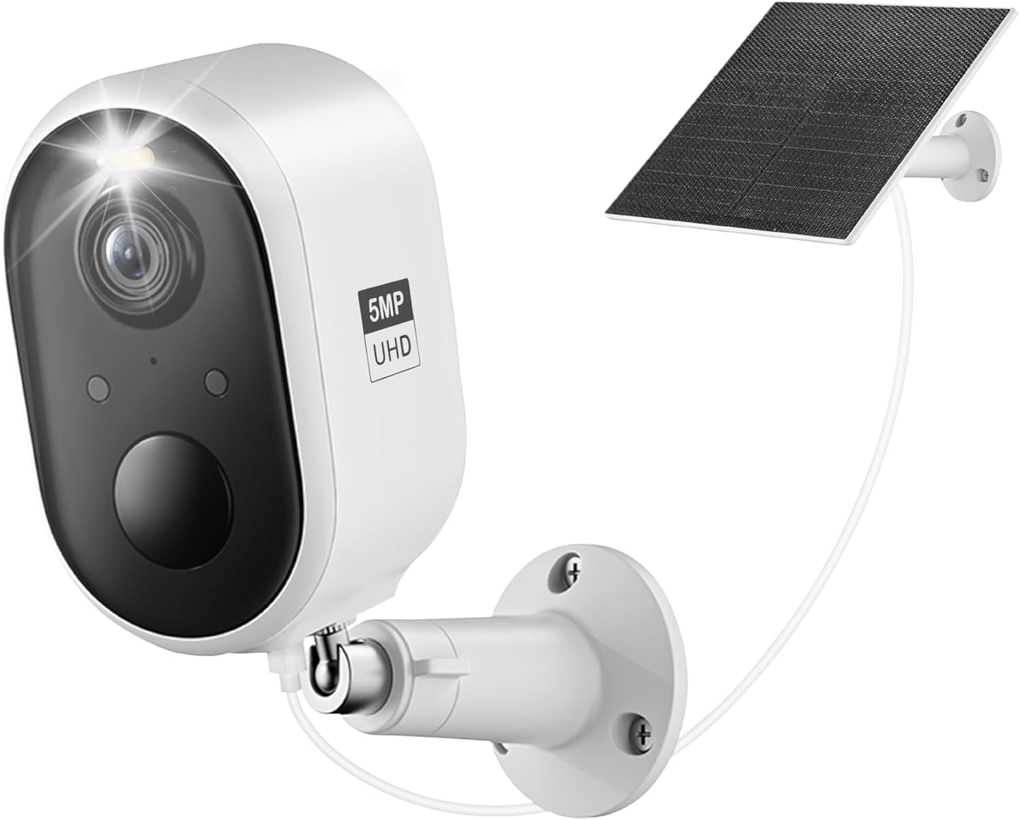 Aurumbach 5MP(3K) Detection,2.4GHz 2-Way Solar Security Camera Outdoor Wireless, Color Night Vision, Battery Powered