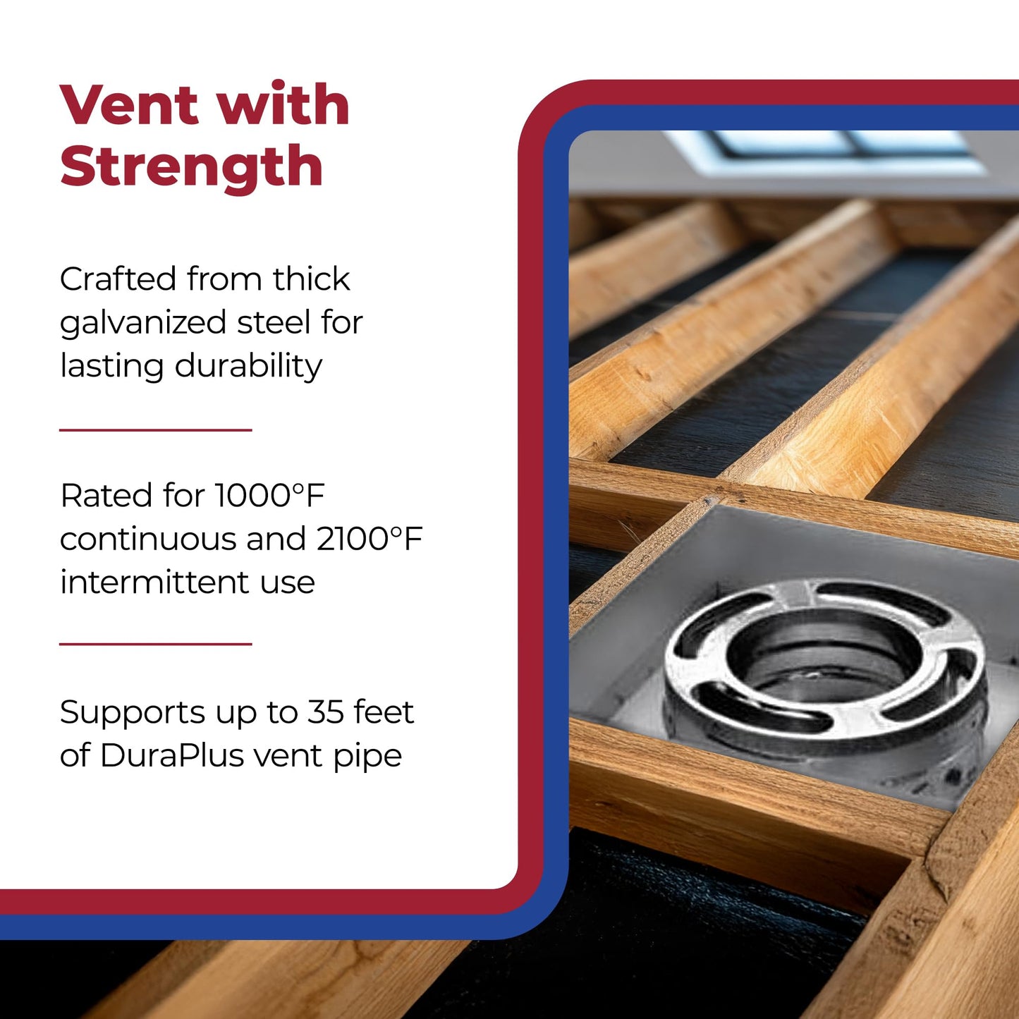 DuraVent Steel Triple Wall Flat Ceiling Support Box