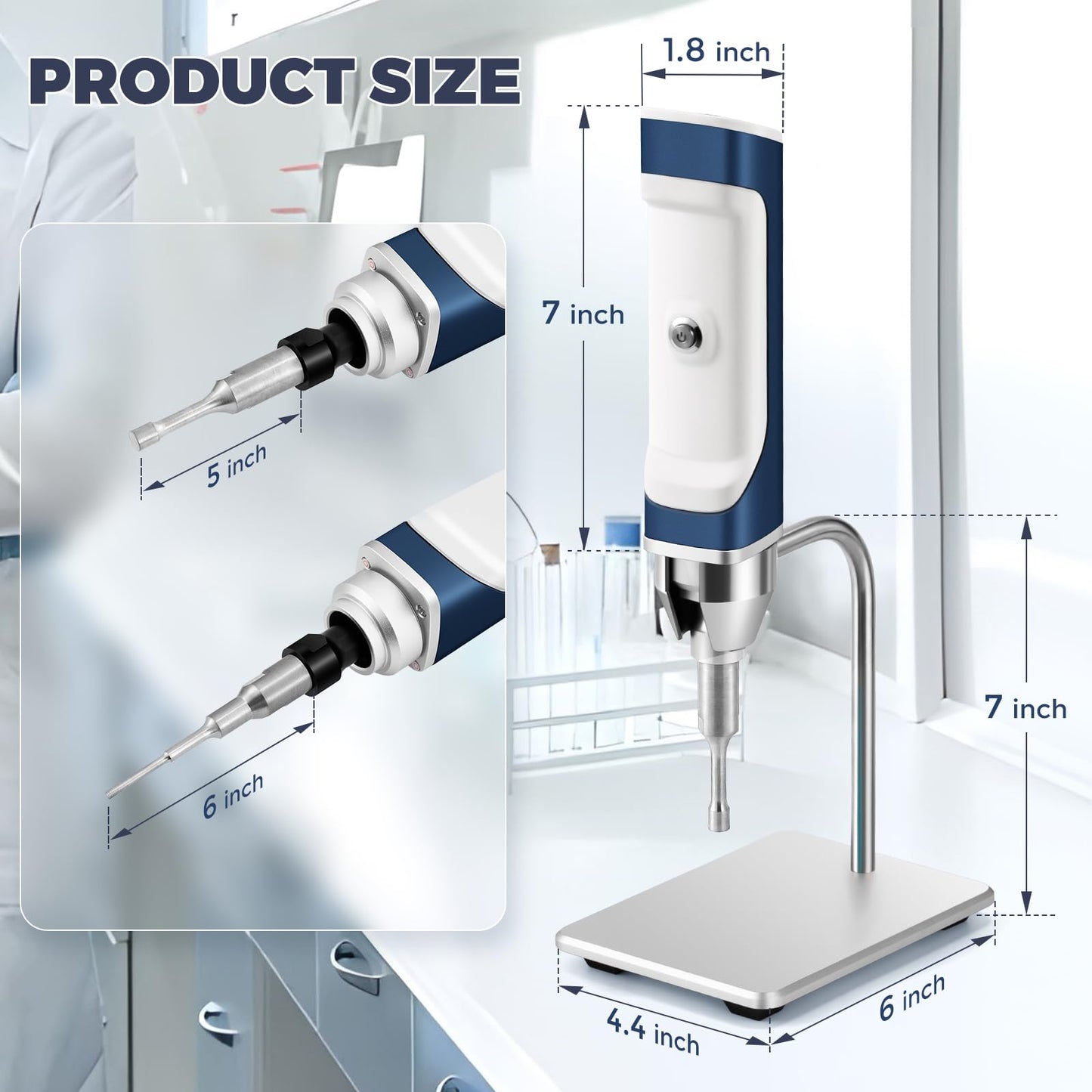 Bonvoisin Handheld Ultrasonic Homogenizer Emulsifier Sonicator Processor Cell Disruptor Mixer with Bracket Carrying Case 110V (3mm 0.1~30ml)