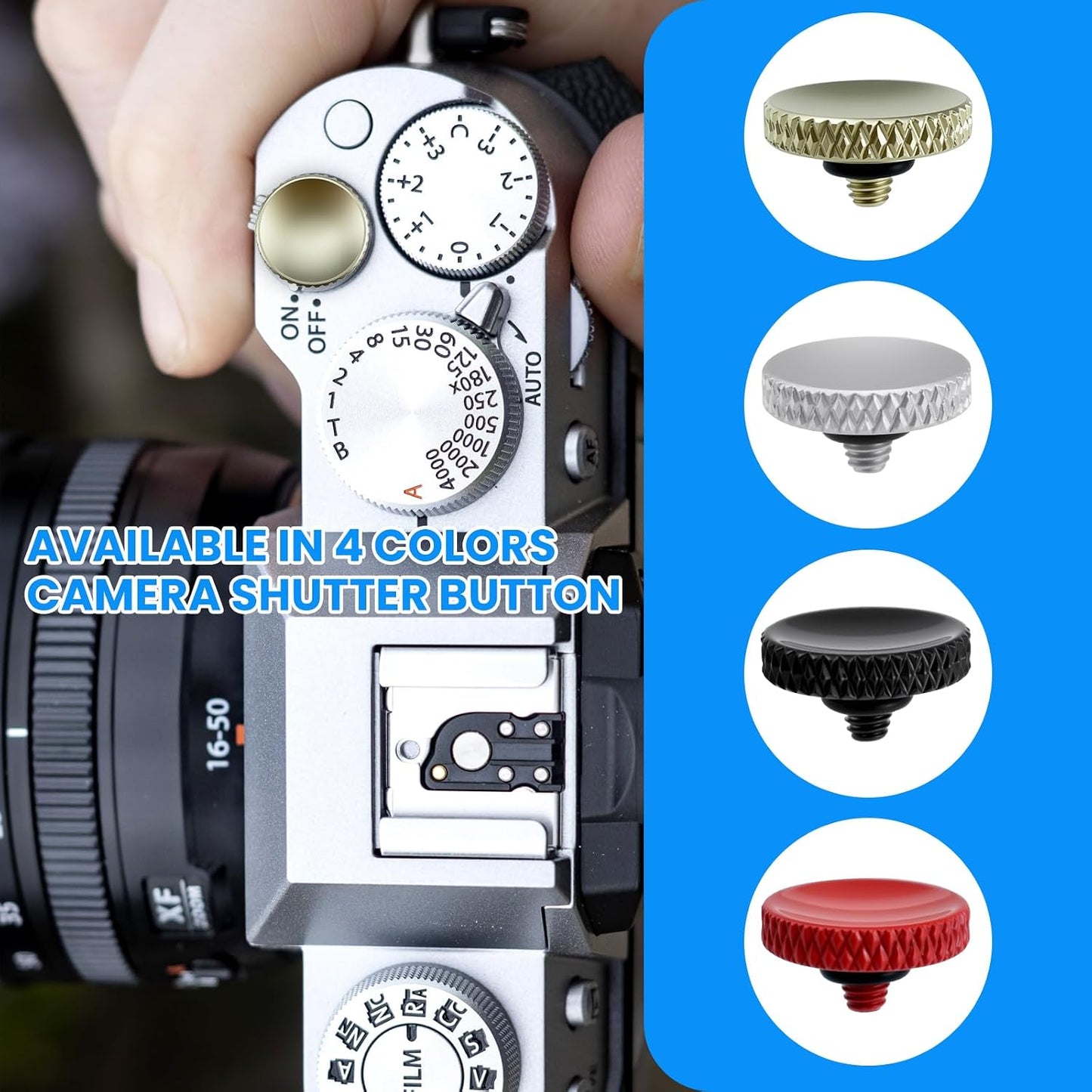 4 X-T3 X100 X100S X-T10 X-T20 X-T30 Xpro1, 4 SDTC Tech Pcs Fuji Shutter Release Button Accessories, Copper Camera Soft