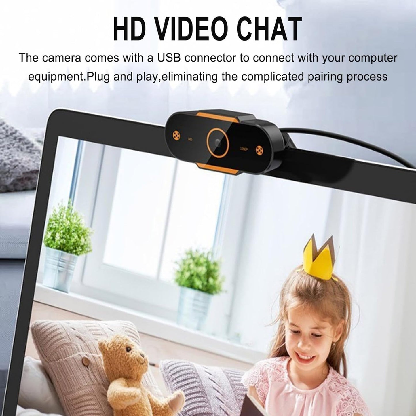 Generic 1080p Small USB External Webcam with Microphone, Webcam with Wide-Angle Lens, Laptop Camera, Computer