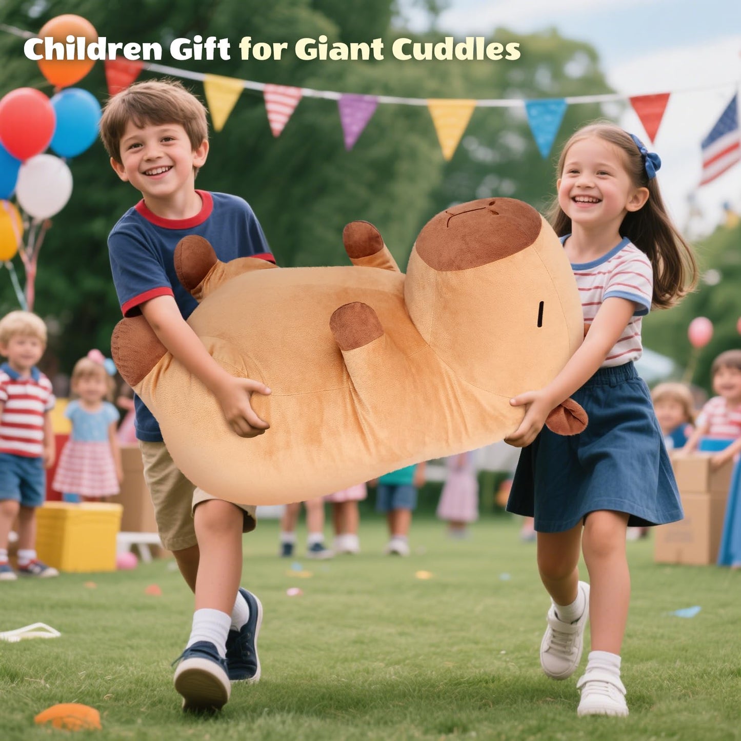 SuzziPals Giant Capybara Plush 30", Jumbo Soft Capybara Stuffed Animal, Giant Plush Toys Hugging Plush for Stress Relief & Cozy at Night, Huge Cuddly Capibara Plushie Gift for Kids Adults
