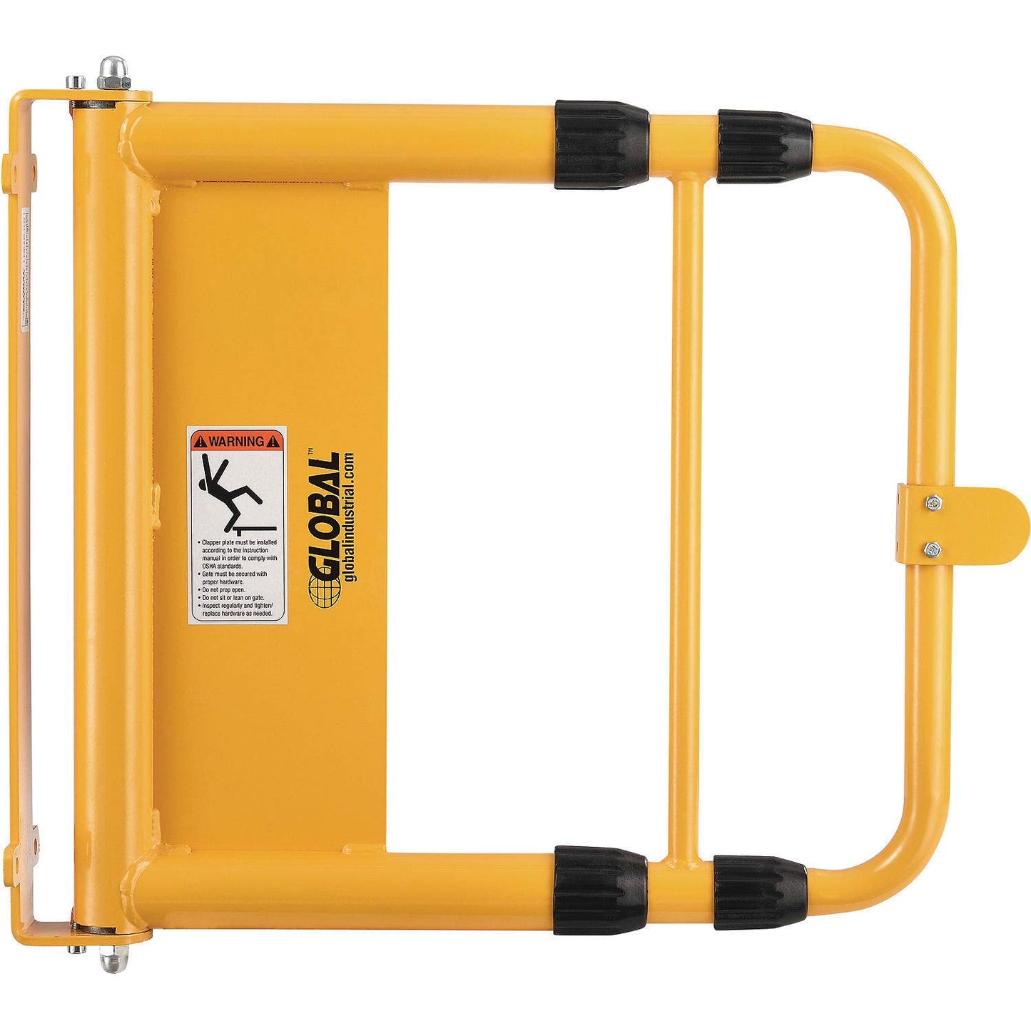 Global Industrial Universal Spring-Loaded Safety Swing Gate, 22" to 40" W Adjustable Opening, Self-Closing Safety Gate, Powder Coated High-Visibility Yellow