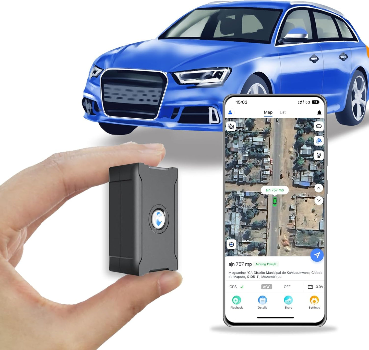 wanwaytech 6000Mah 90 4G GPS Tracker for Vehicles, Battery Life Up to Days, Waterproof, Magnetic LTE, Unlimited Range