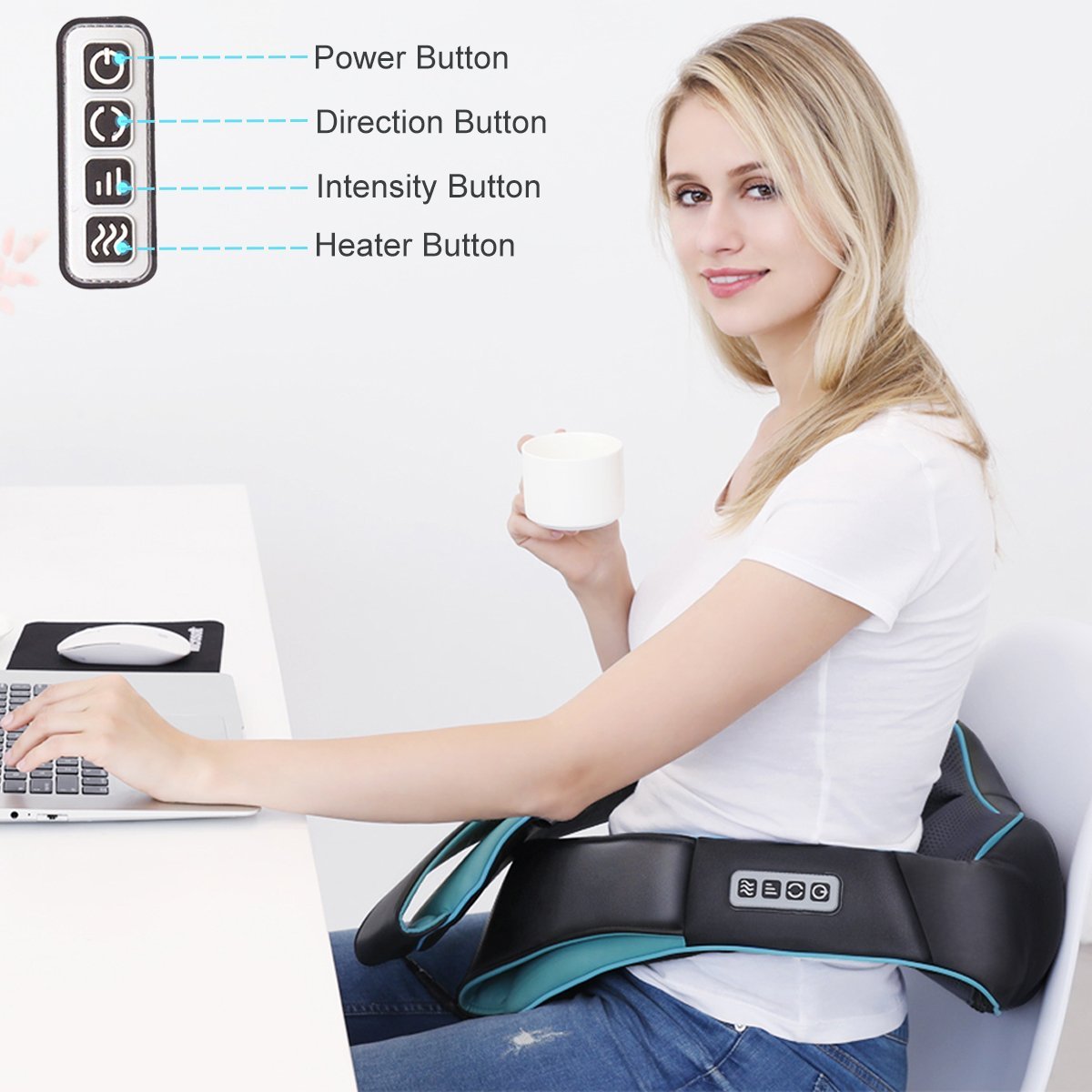 Mo Cuishle Fathers Day Dad Gifts, Shiatsu Back Shoulder and Neck Massager with Heat, Electric Deep Tissue 4D Kneading Massage, Best Gifts for Women Men Mom Wife Husband her him, Mothers Day, Christmas