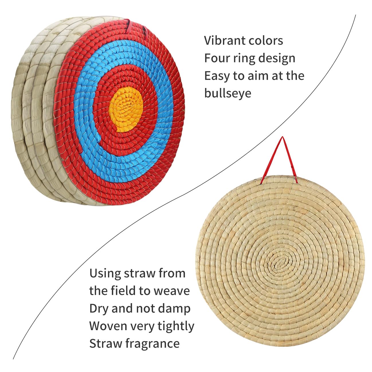 Cifupy Traditional Hand-Made Archery Target 5 Layers Straw Archery Target,Arrow Target for Recurve Bow Longbow for Outdoor Hunting Shooting Practice Archery (20 Inch Targets for Backyard)