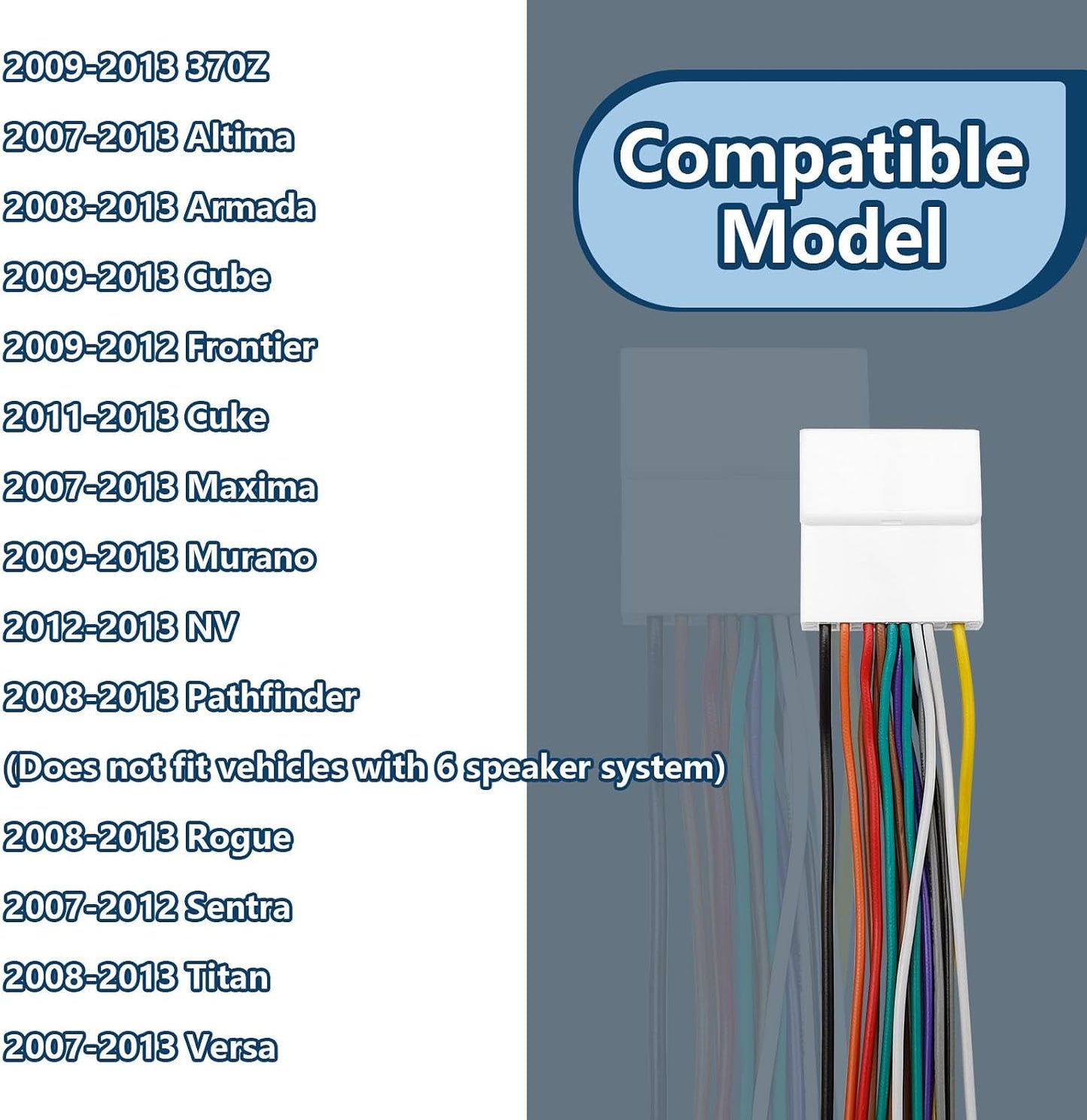 SYudwen 2008-2013 2011-2014 Radio Wiring Harness Connector Compatible with Nissan Pathfinder Armada Rogue, Subaru
