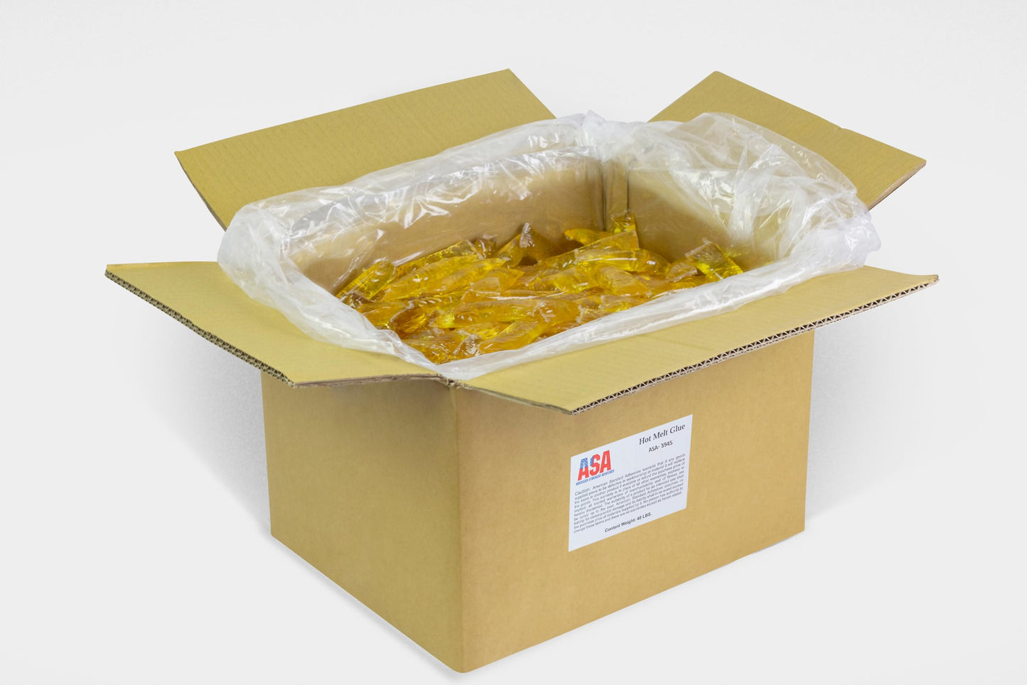 ASA High Strength Pressure Sensitive Hot Melt for Product Assembly. Bonds Leather, Wood, Plastic, Aluminum, Metal, Foam. Ideal for Large Surface Bonding | High Heat Resistant. 35 lbs