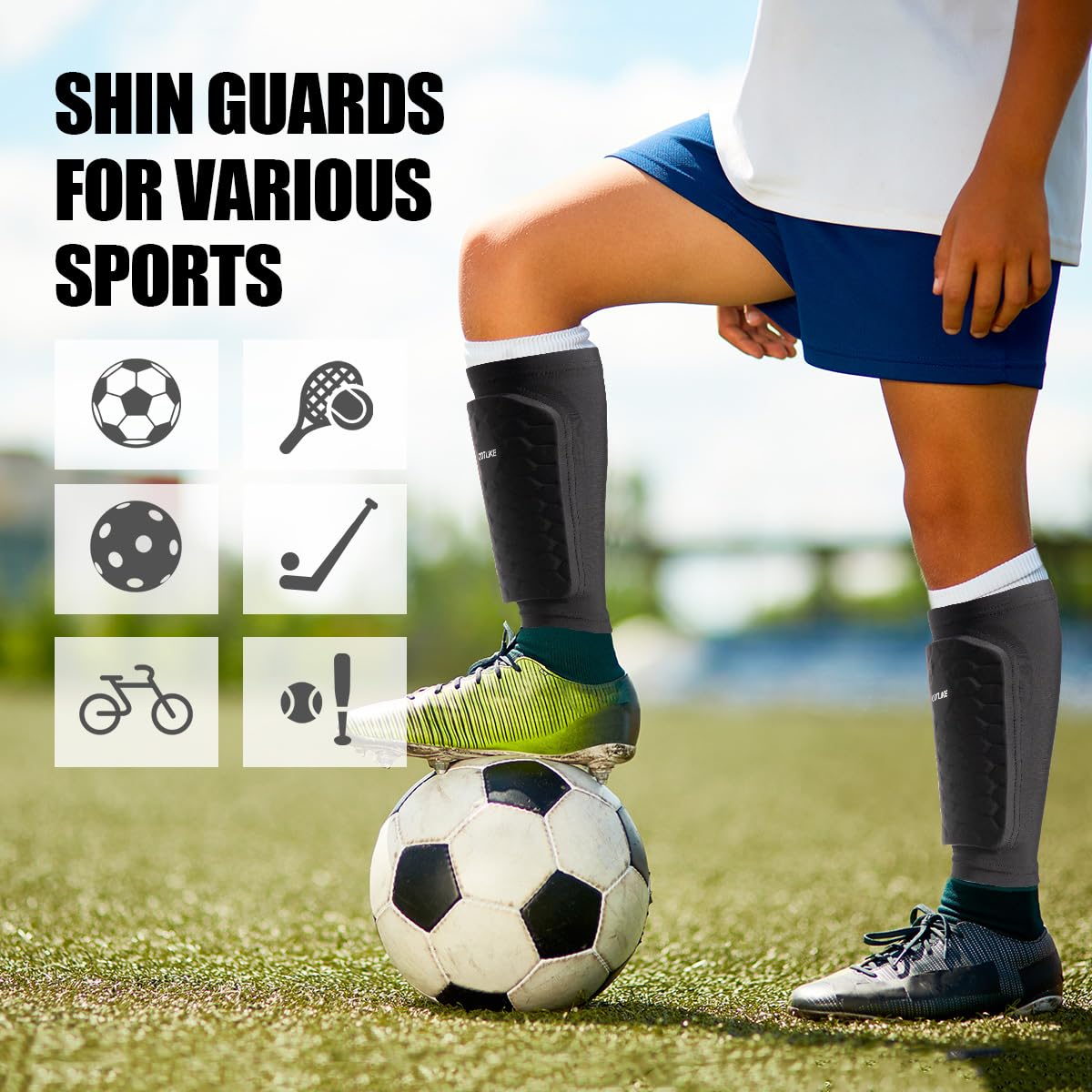 Soccer Shin Guards for Kids Youth Adults, Shin Guard Soccer Sleeves for 2-18 Years Old Boys Girls Men, Calf Compression Sleeve with Honeycomb Pads, Espinilleras de Futbol para Hombres