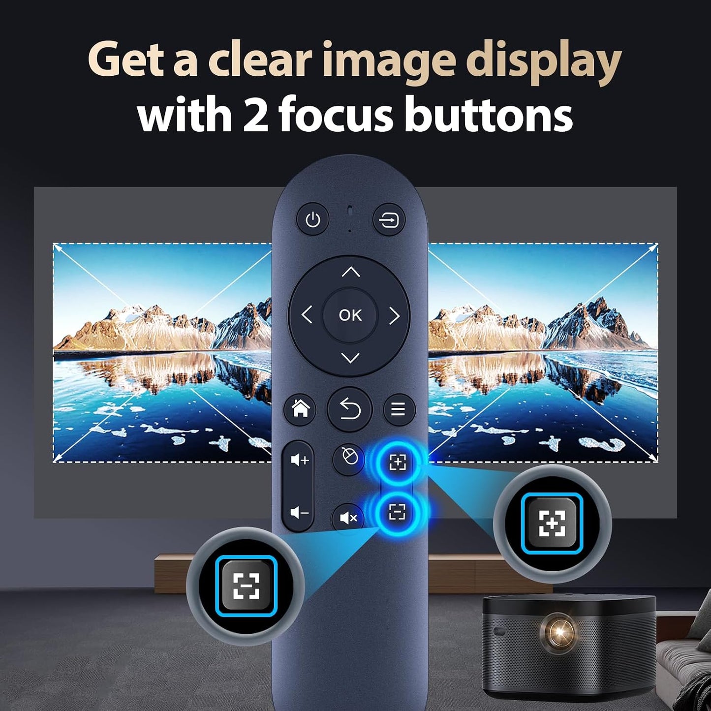 RETROSUN X3 Replacement Remote Control for Aubor Mentech Mini Projector