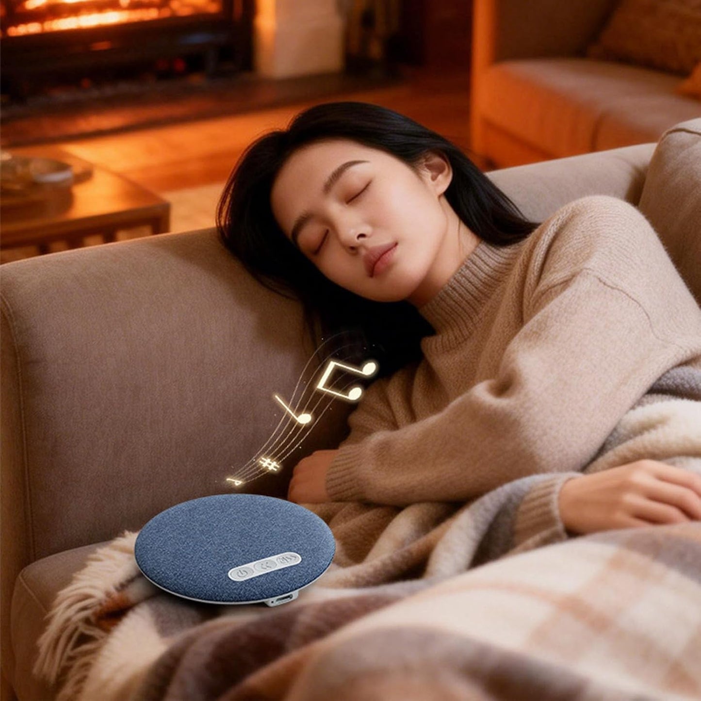 LICAEVEY 250mAh Bluetooth Pillow Speaker - Ultra Thin Portable White Noise Machine with Auto Off Timer, Under Pillow