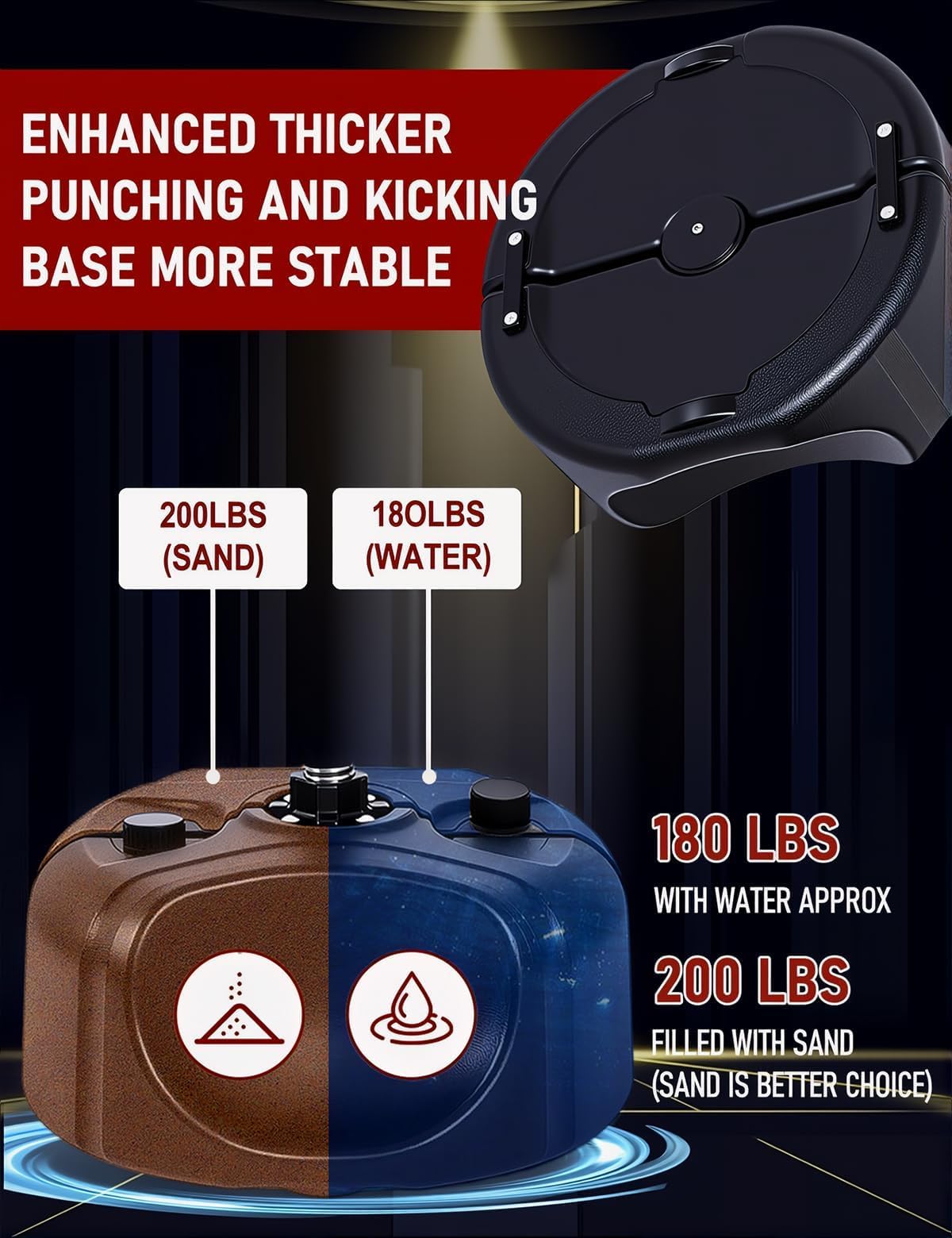 Punching Bag with Stand, Boxing Bag for Teens & Adults -Improves Speed, Reflexes and Endurance - Height Adjustable for Training, Boxing Equipment, Stress Relief and Fitness Speed Bag