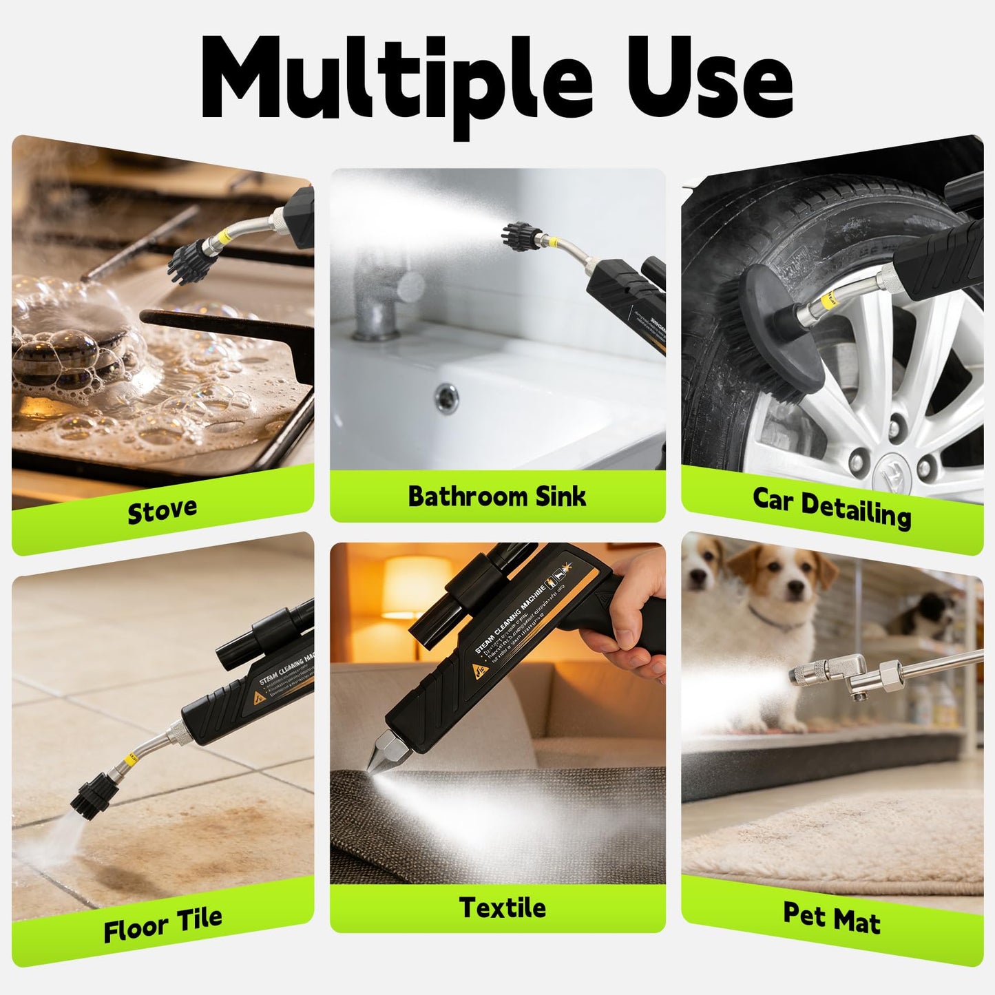 2200W High Pressure Steam Cleaner, Portable Steamer for Cleaning, 5 Cleaning Modes, 30s Fast Heating, 120V, Multi-Purpose Steam Cleaner for Home, HVAC, Grout, Car Detailing, Floor, Upholstery