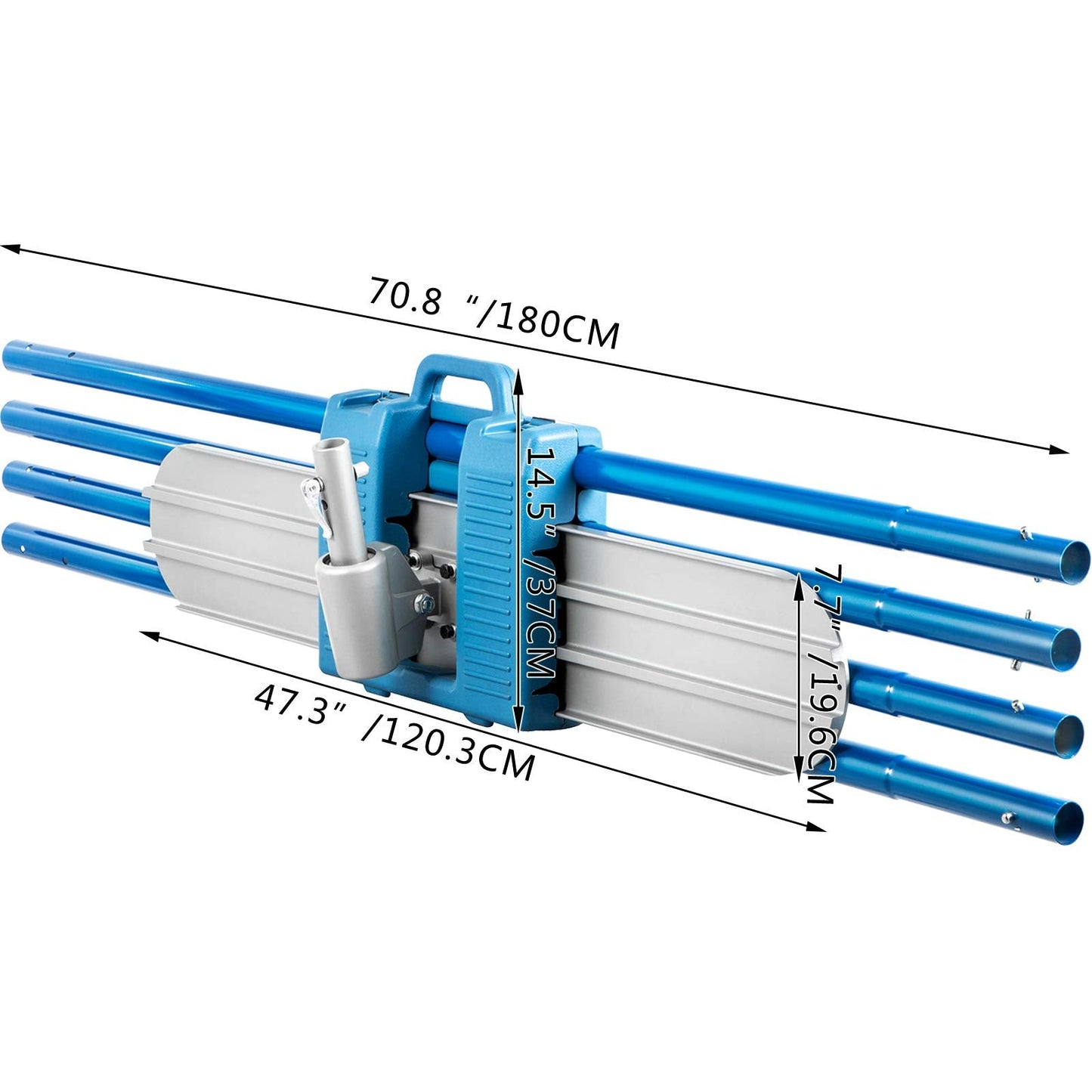 VEVOR Bull Float Magnesium Concrete Float 48 x 8 Round End Concretes Floats Tools Cement Tool Bull Concrete Kit Bull Float with 4 Float Handle Bull Floats Bracket Concretes Tools Finishing Bulls