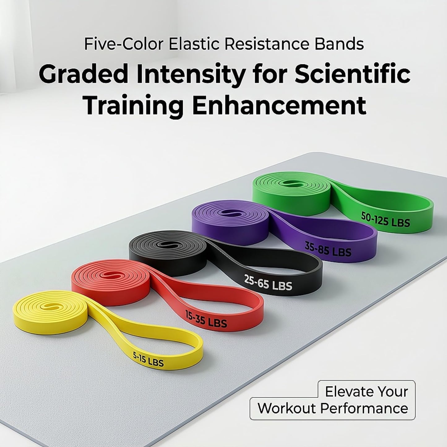 ZRTIAOA Fitness Resistance Bands Set - 5 Levels Exercise Bands 5-125 lbs for Men Women Strength Training, Home Gym Workout with Carry Bag