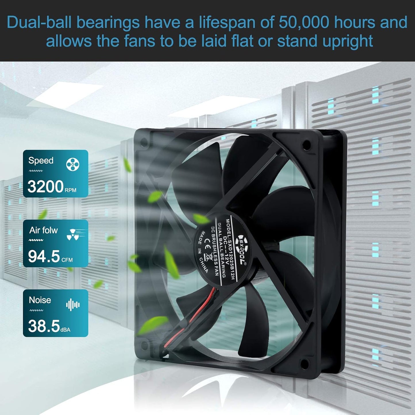 120mm 110V 115V 120V 3V 12V, AC Powered Fan with Speed Controller DC to for Router Receiver DVR PlayStation Xbox