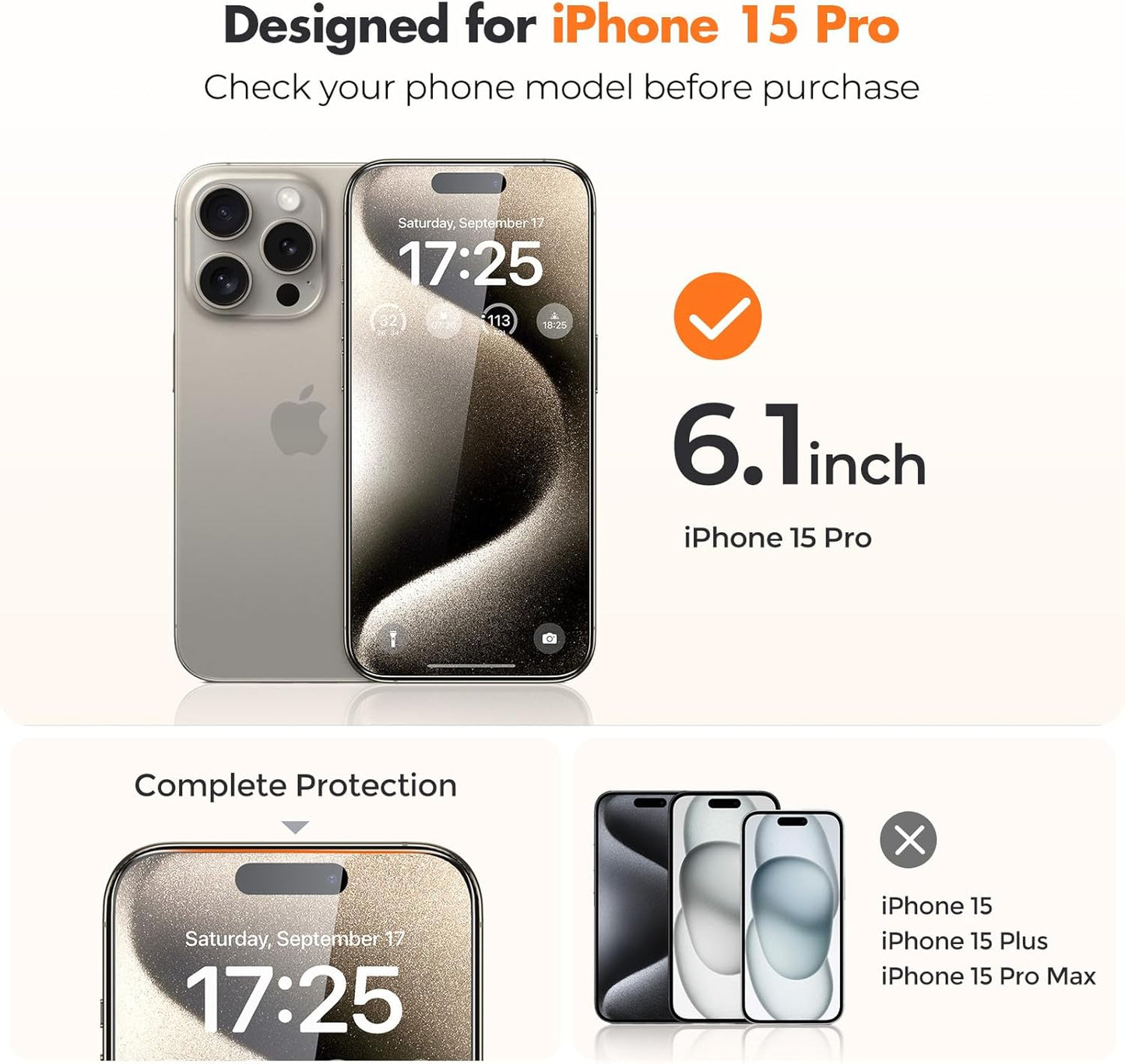 4-Pack 15 [9H [99.99% 6.1 inch UNBREAKcable Screen Protector for iPhone Pro, Double Shatterproof Tempered Glass [Easy