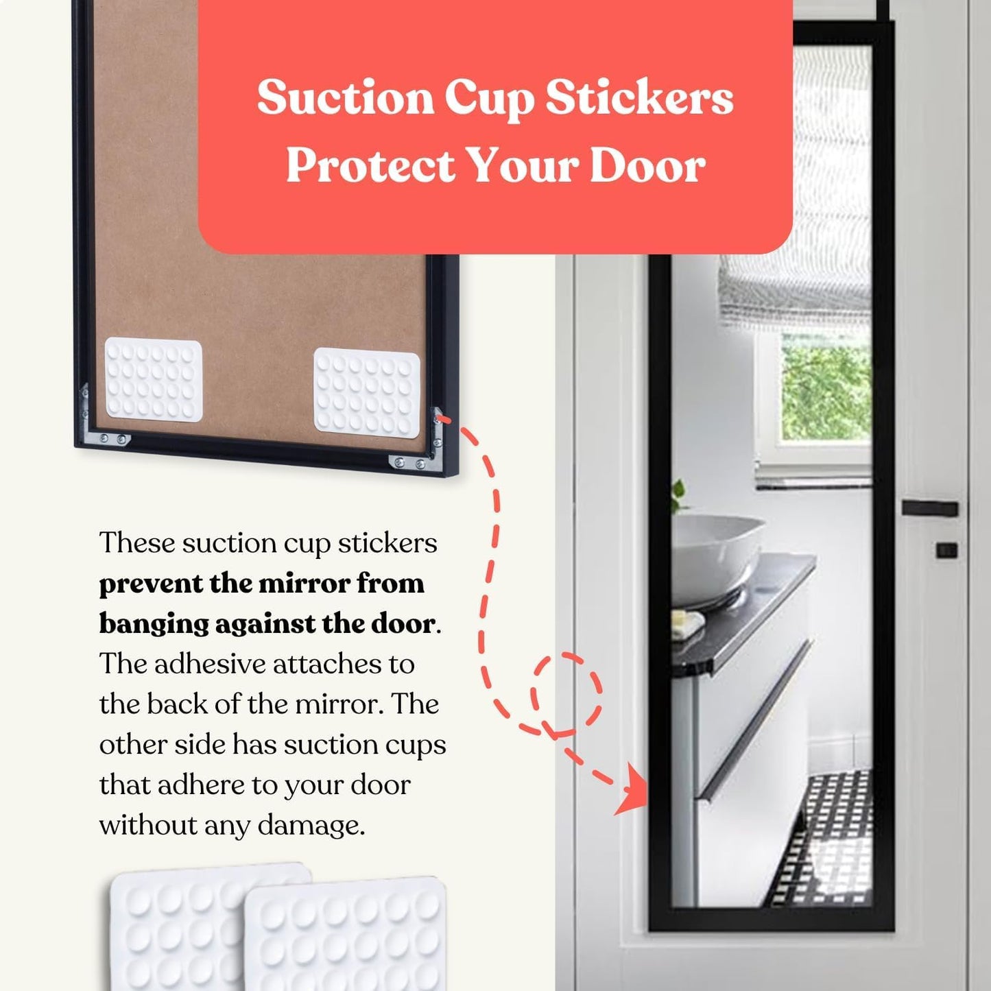20'' Extra Long Heavy Duty Black Set 2 Mirror Brackets Patent Pending Over-The-Door Mirror Hanger: Door Mirrors Hanger Set Anti-Scratch Lining | Over The Doors Mirrors Hooks Adjustable Height