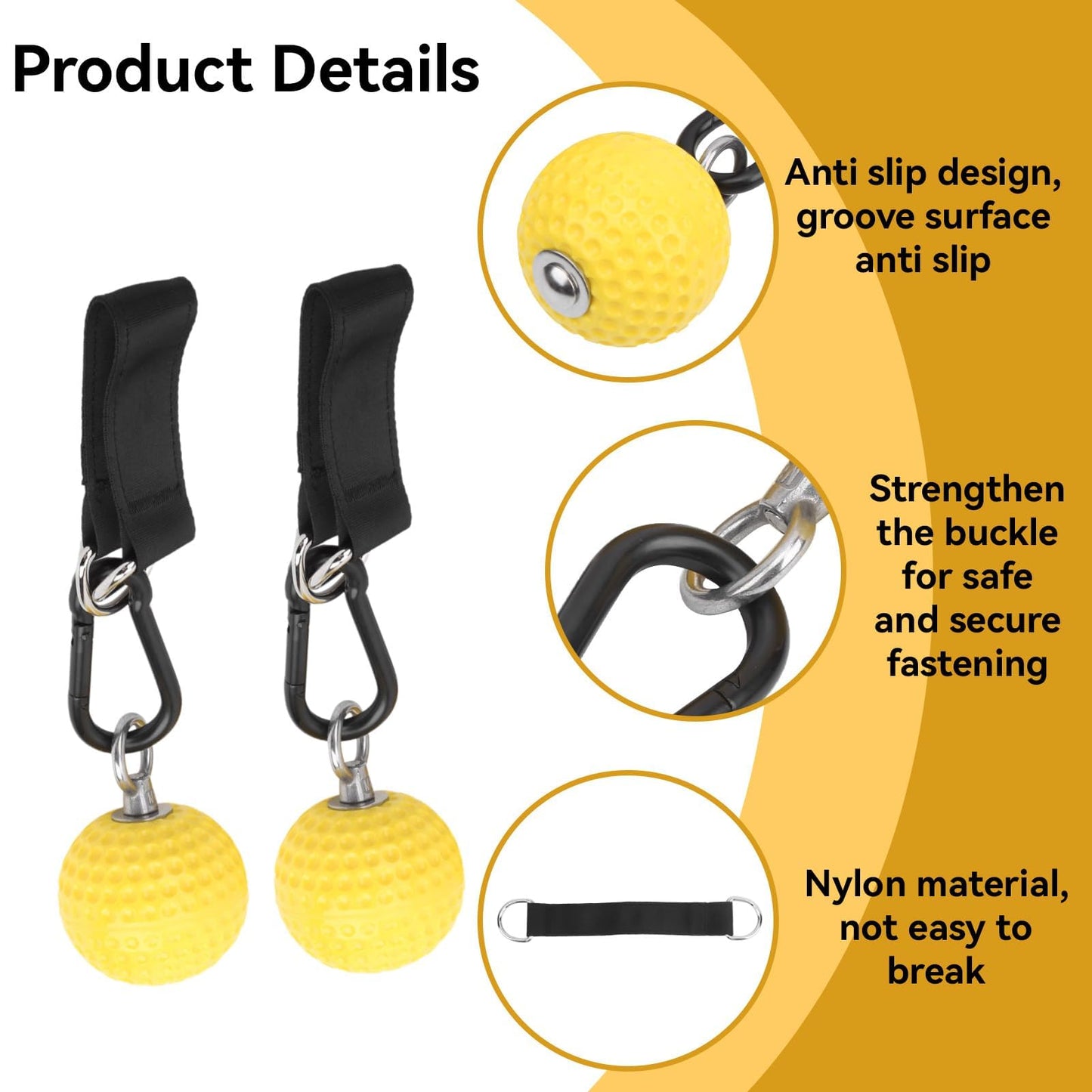 Pull up Ball Grip, Rock Climbing Grip with Strap Pull up Handles Hooks Non Slip Hand Hold Strength Trainer Exerciser Rock Climbing Accessories and Training Equipment for Bouldering Fitness and Workout