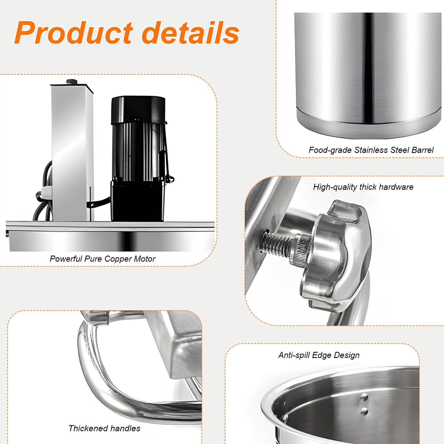 25L Commercial Automatic Food Mixer, Stainless Steel, 4-Blade Stirring Scraper, Adjustable Speed Control, for Restaurant & Industrial Use