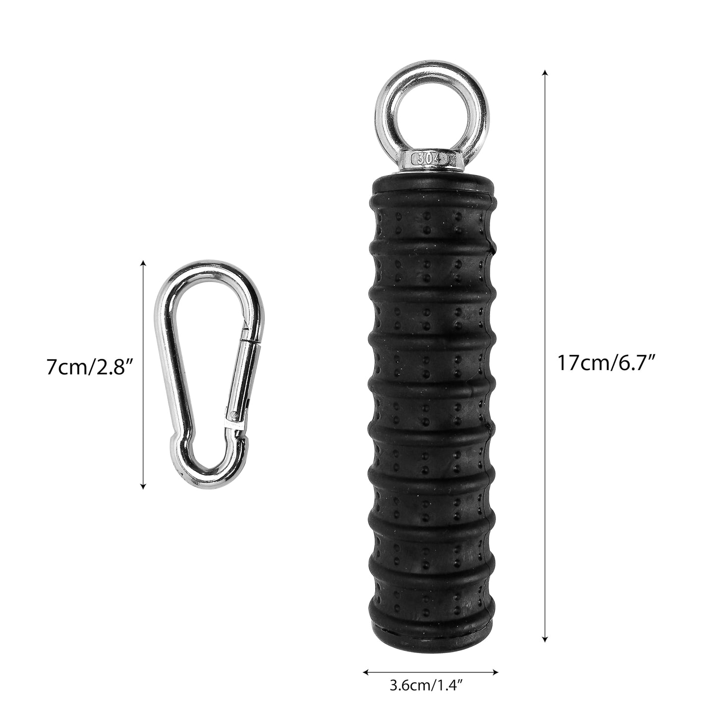 2Pcs Ergonomic Single Handle Tricep Attachment Cable Machine, Maximum Advantage Grip Attachments, Pull Up Rope, Rope Arm, Pulldown Bar Workout, Strength Hand Grips for Gym (2 Carabiners Included)