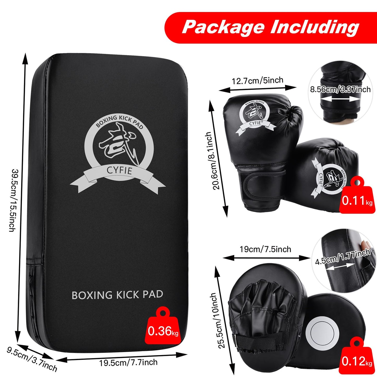 SEISSO Kickboxing Gloves Boxing Kick Pads Punching Mitts Set for Taekwondo Karate Training Target Focus Muay Thai Pads Punch Kicking Strike MMA Martial Art for Kids Adults