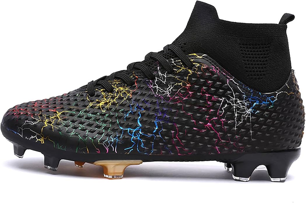 Men's Soccer Shoes High-Top Soccer Cleats Outdoor Breathable Athletic Professional Spikes Youth Boys Football Shoes Unisex